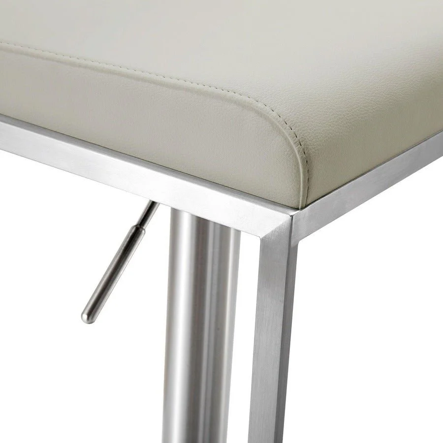 Amalfi Light Grey Performance Vegan Leather Stool - Image 6