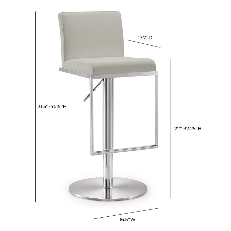 Amalfi Light Grey Performance Vegan Leather Stool - Image 9