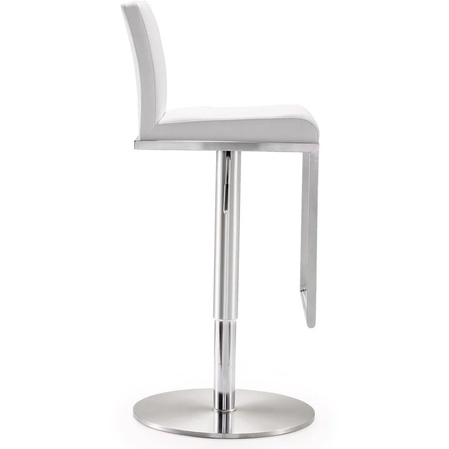 Amalfi White Performance Vegan Leather Adjustable Stool - Image 4