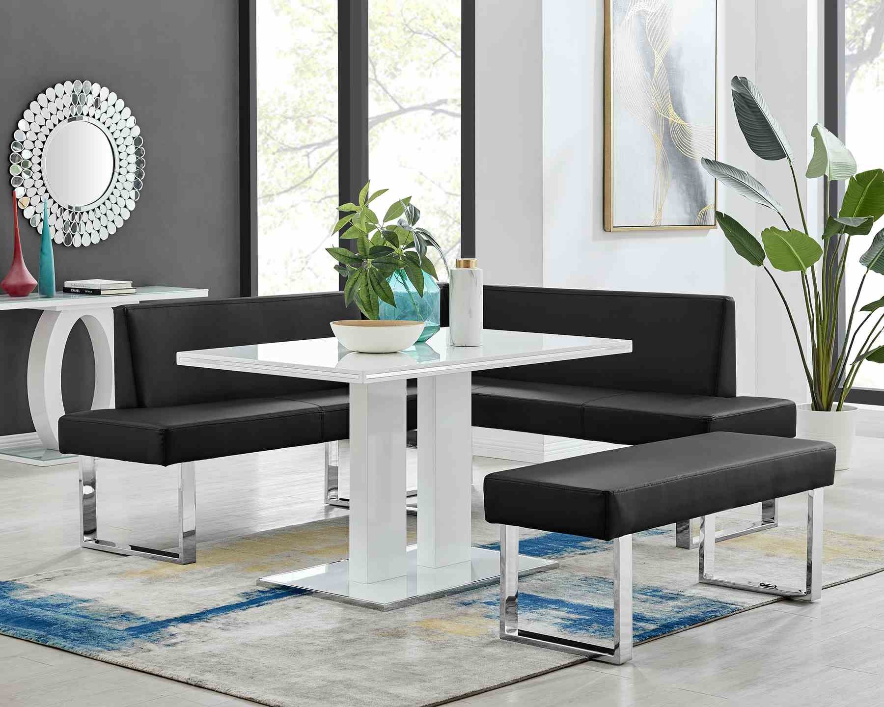 Amanda 3 Piece Black Rectangular Dining Set - Image 8