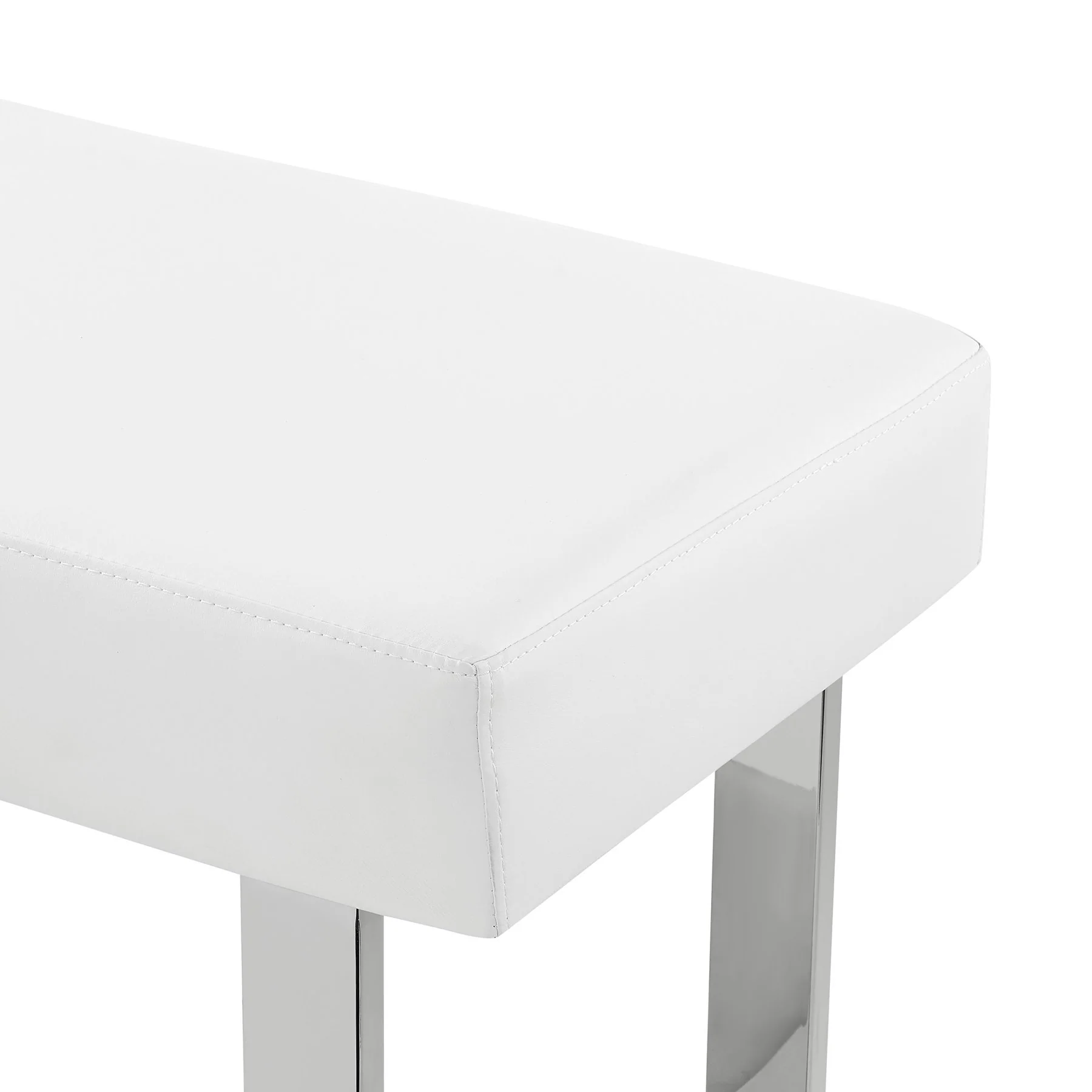 Amanda 3 Piece White Rectangular Dining Set - Image 6