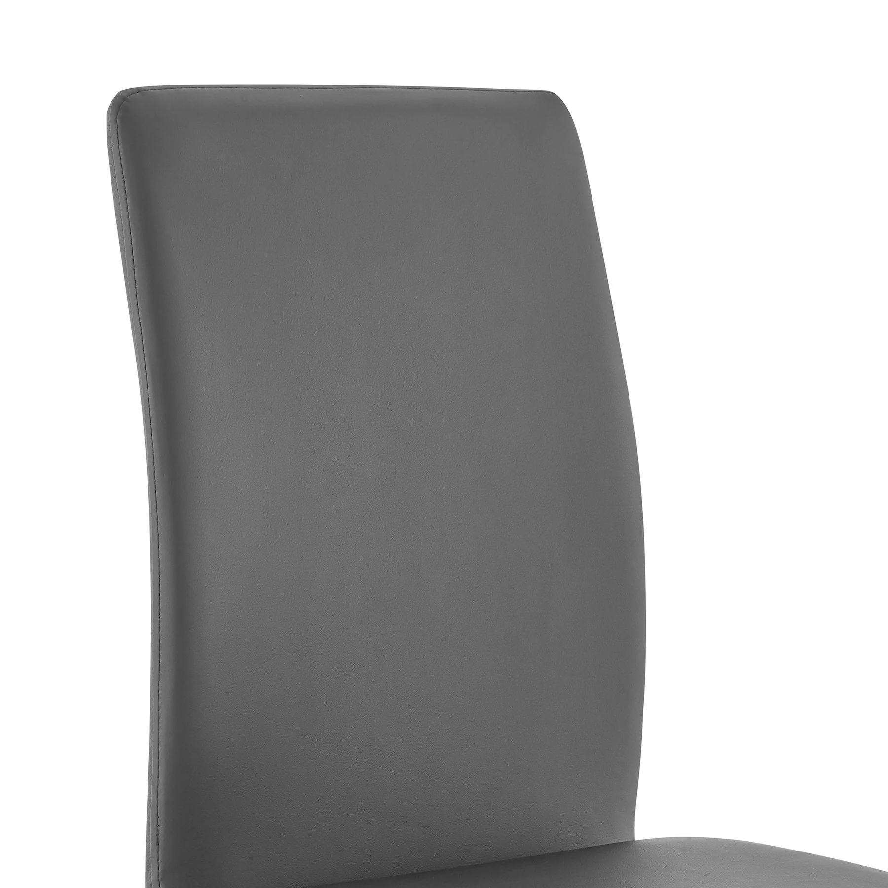 Amanda Contemporary Side Chair in Gray Faux Leather and Chrome Finish - Set of 2 - Image 6