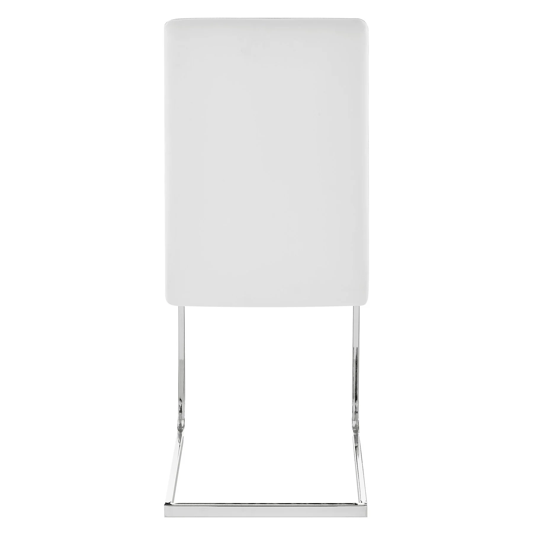 Amanda Contemporary Side Chair in White Faux Leather and Chrome Finish - Set of 2 - Image 6