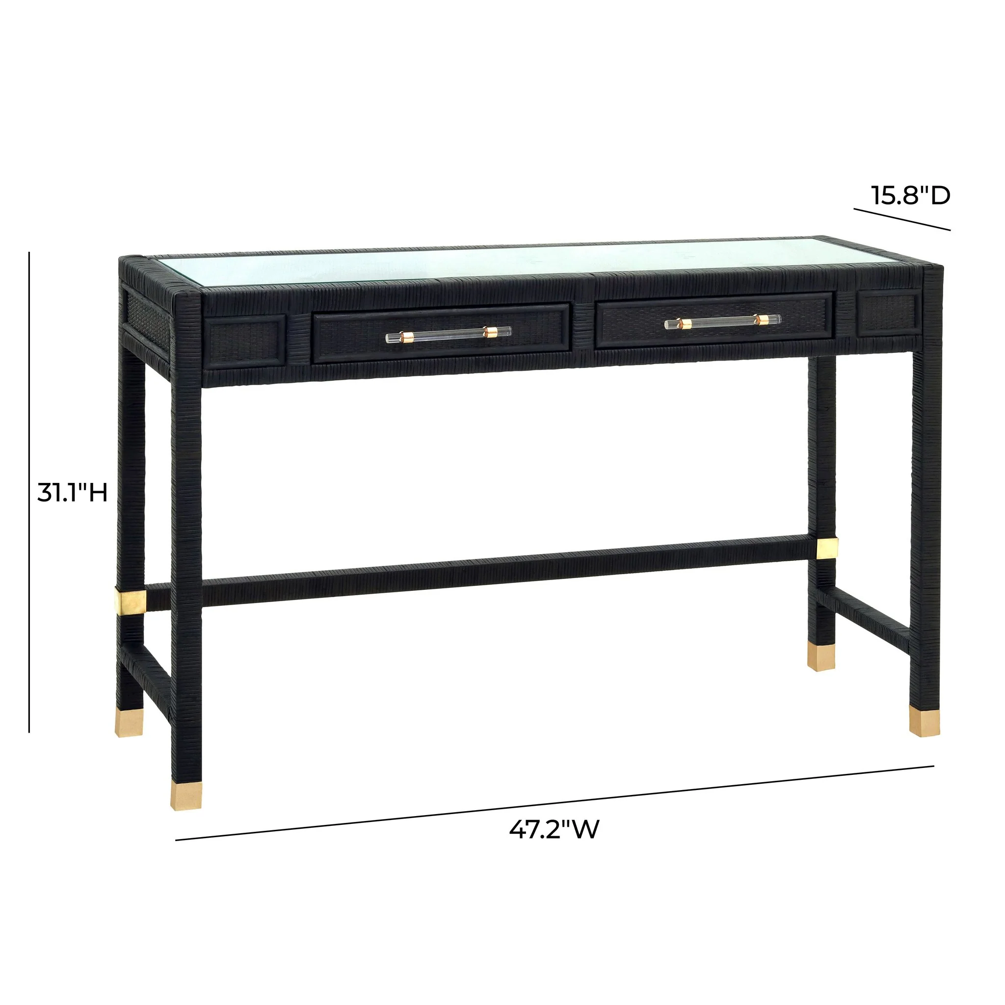 Amara Charcoal Rattan Desk - Image 7