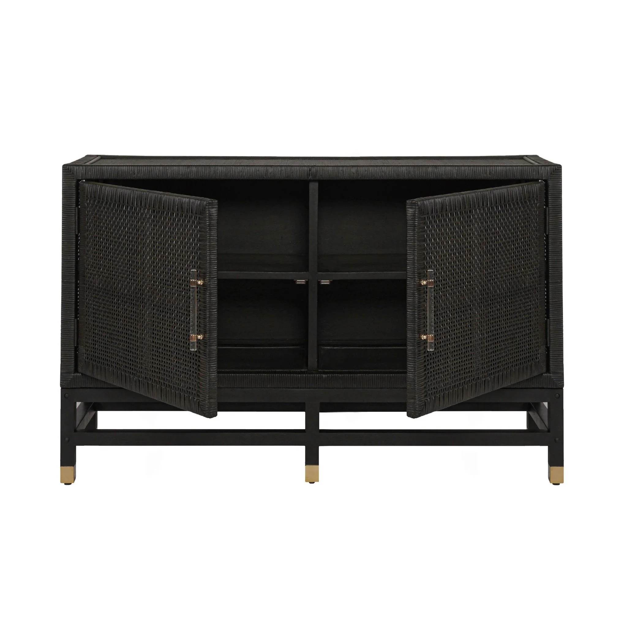 Amara Charcoal Woven Rattan Buffet - Image 4