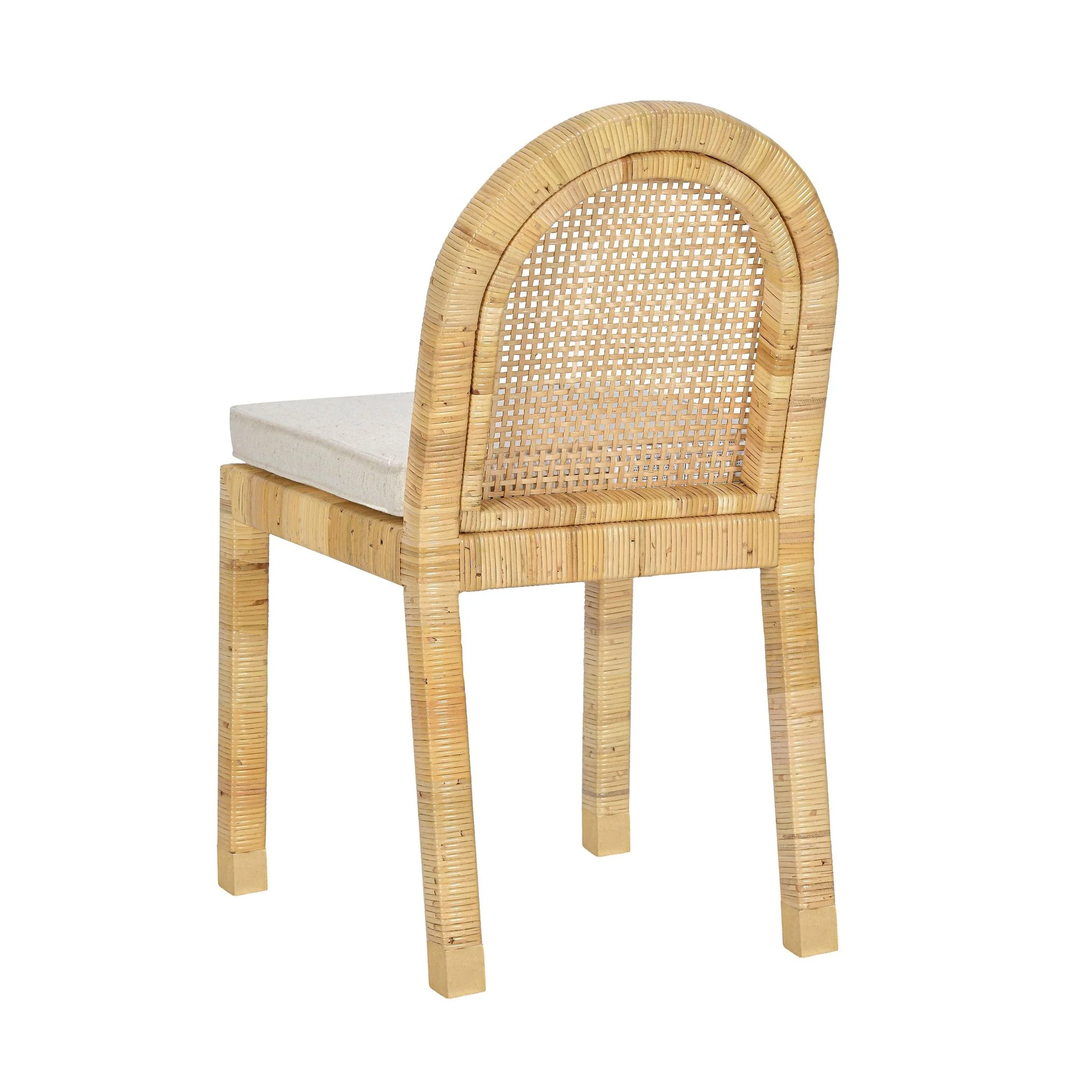 Amara Cream Linen Arched Dining Chair - Image 4