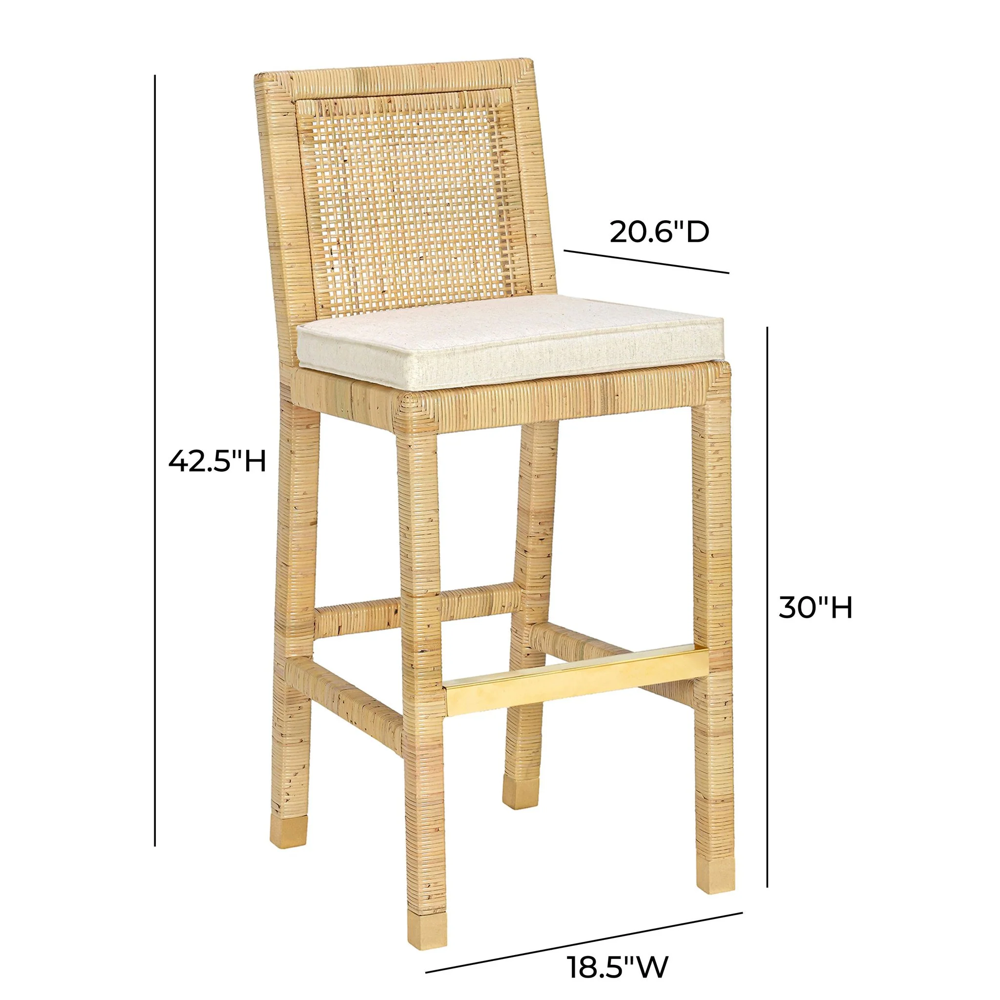 Amara Cream Linen Barstool - Image 11