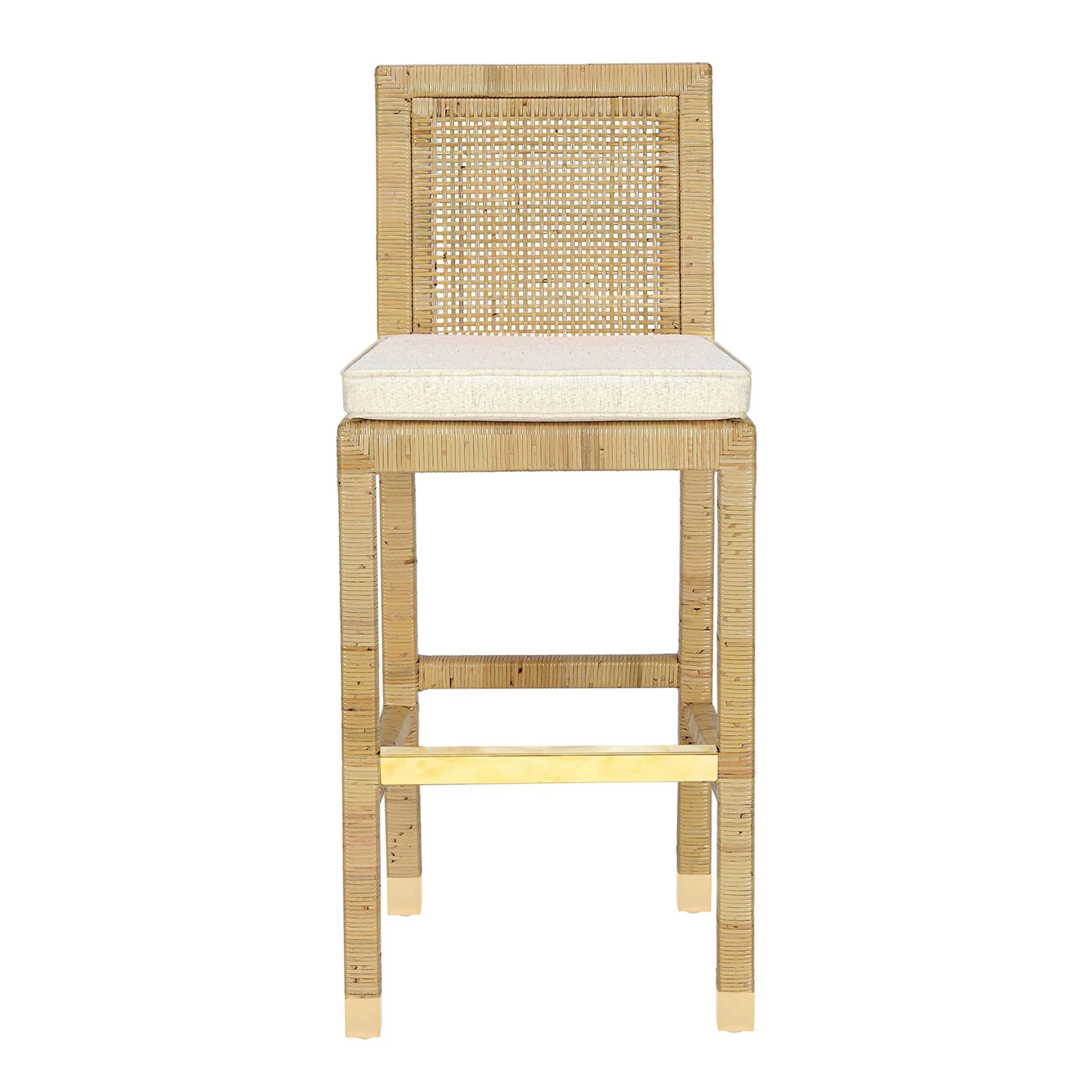 Amara Cream Linen Barstool - Image 3