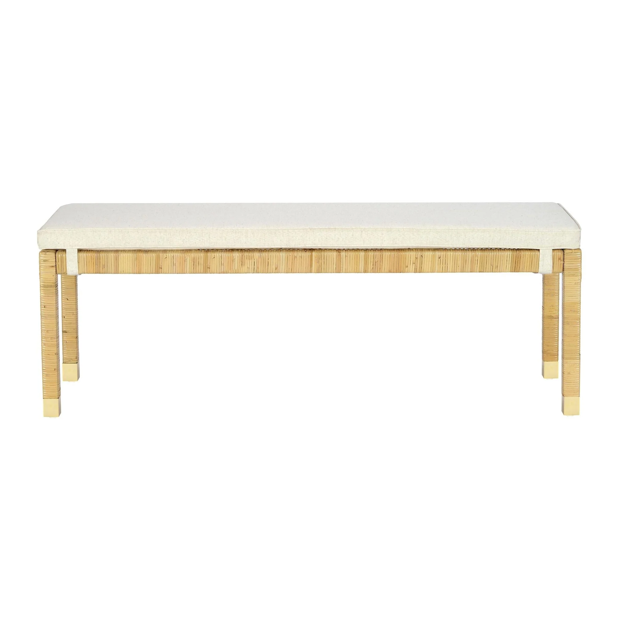 Amara Cream Linen Bench - Image 2