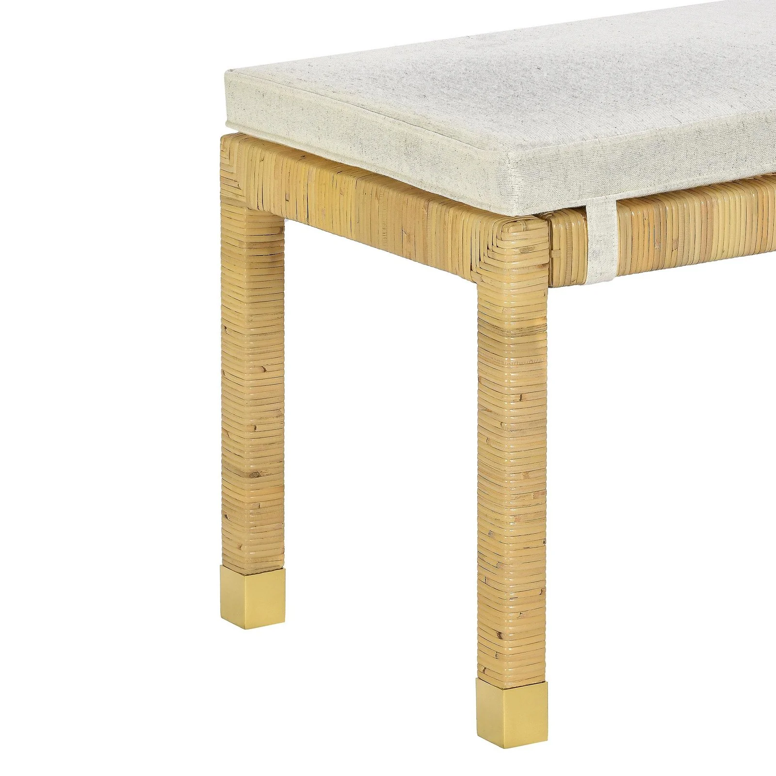 Amara Cream Linen Bench - Image 4