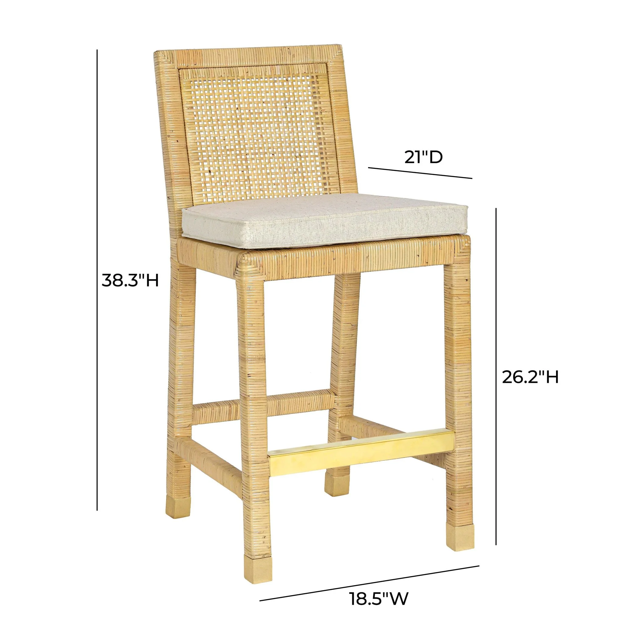 Amara Cream Linen Counter Stool - Image 11