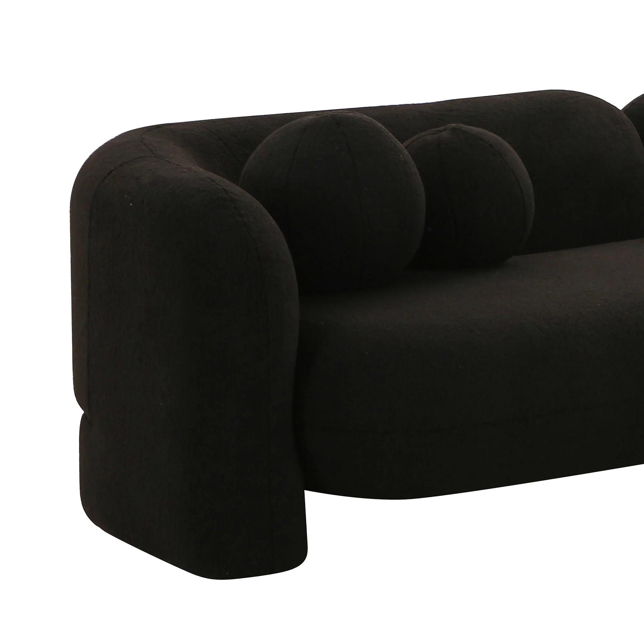 Amelie Black Faux Fur Sofa - Image 4