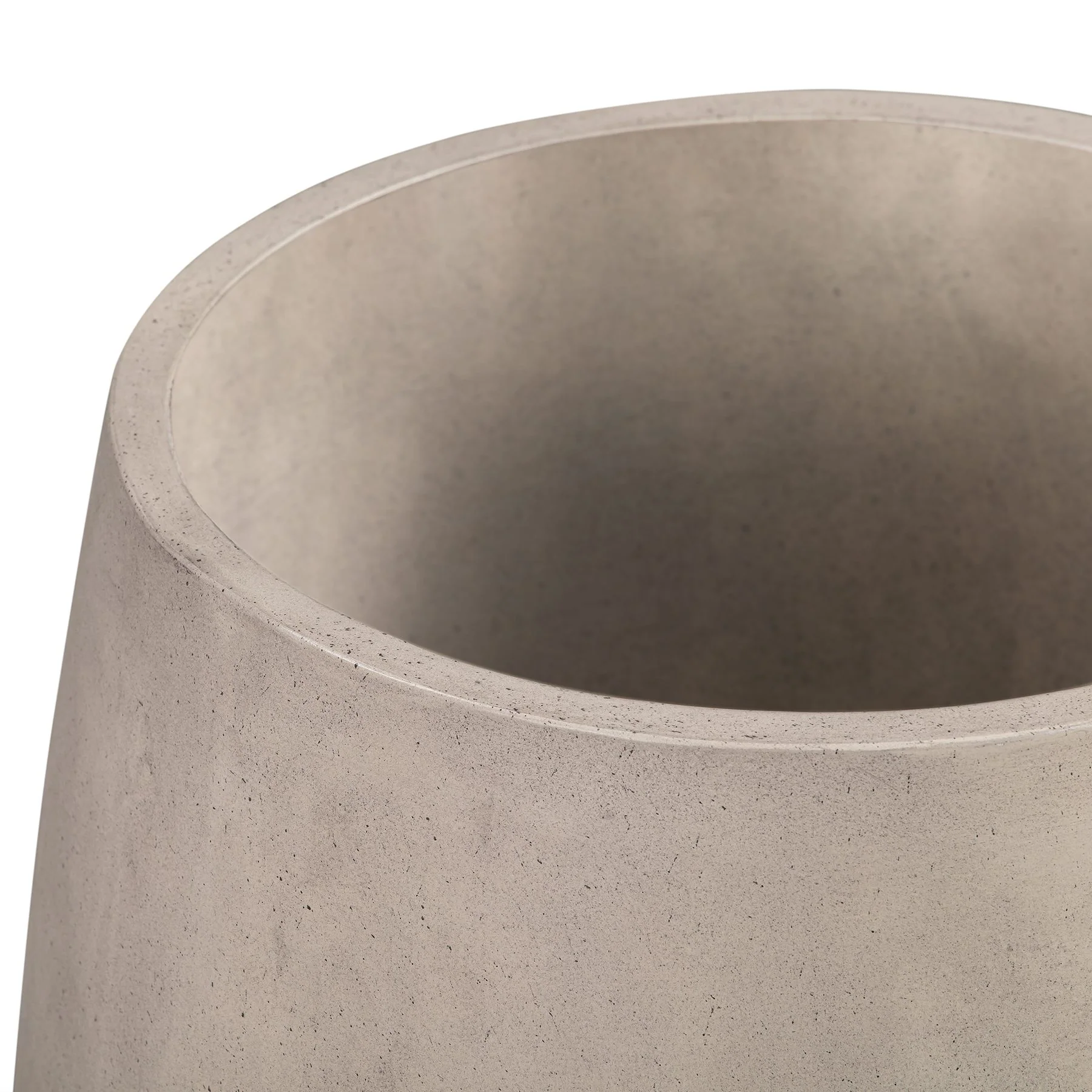 Amethyst Large Round Lightweight White Concrete Indoor or Outdoor Planter in white - Image 4