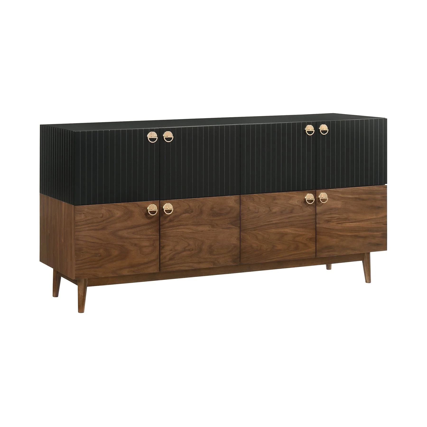 Amigo Black Veneer and Walnut Wood Buffet - Image 2