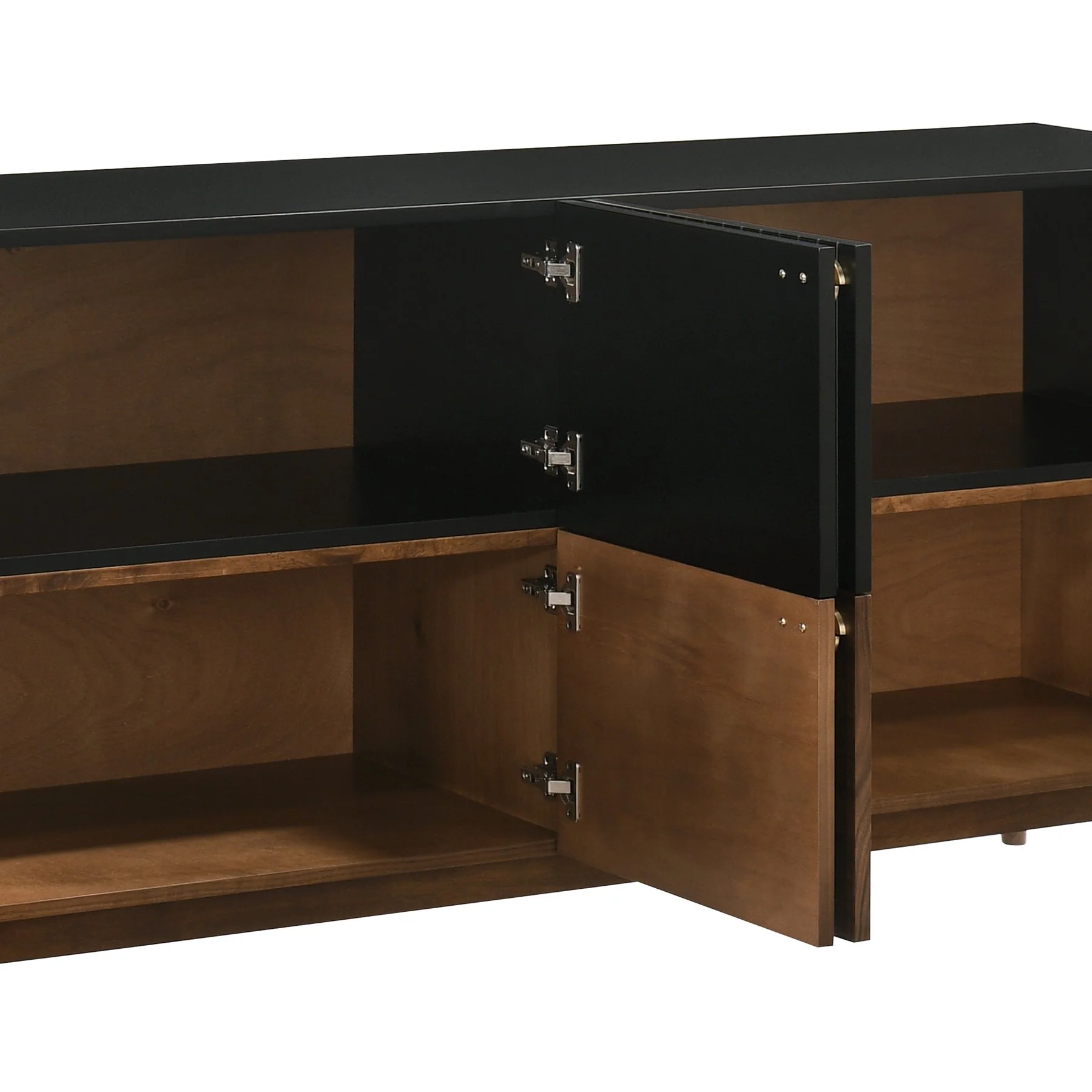 Amigo Black Veneer and Walnut Wood Buffet - Image 5