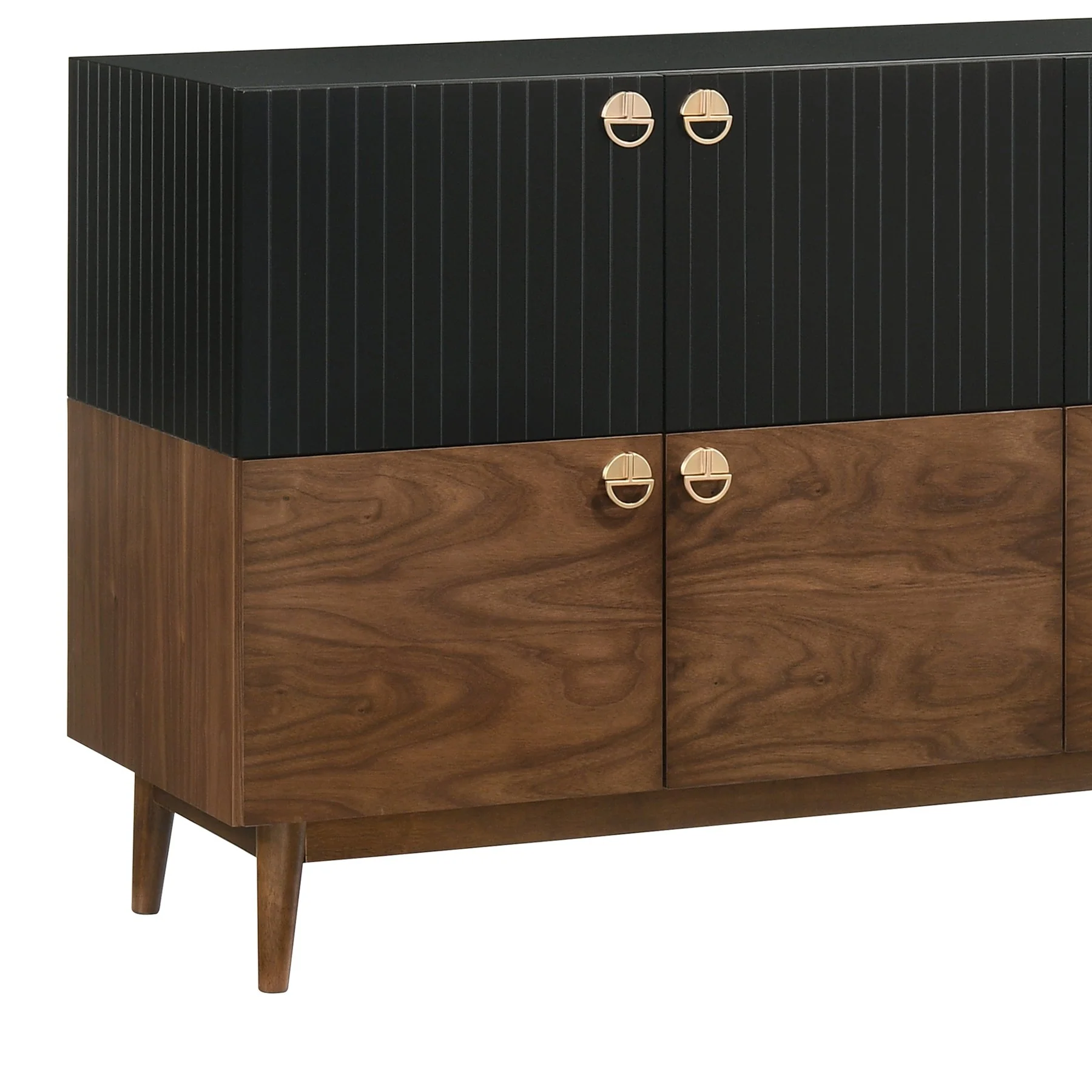 Amigo Black Veneer and Walnut Wood Buffet - Image 6