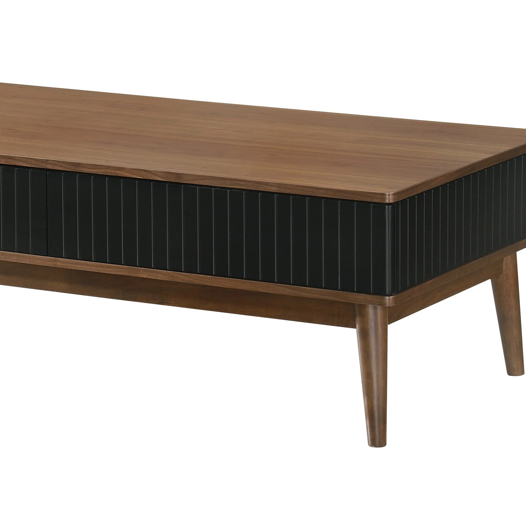 Amigo Black Veneer and Walnut Wood Coffee Table - Image 6