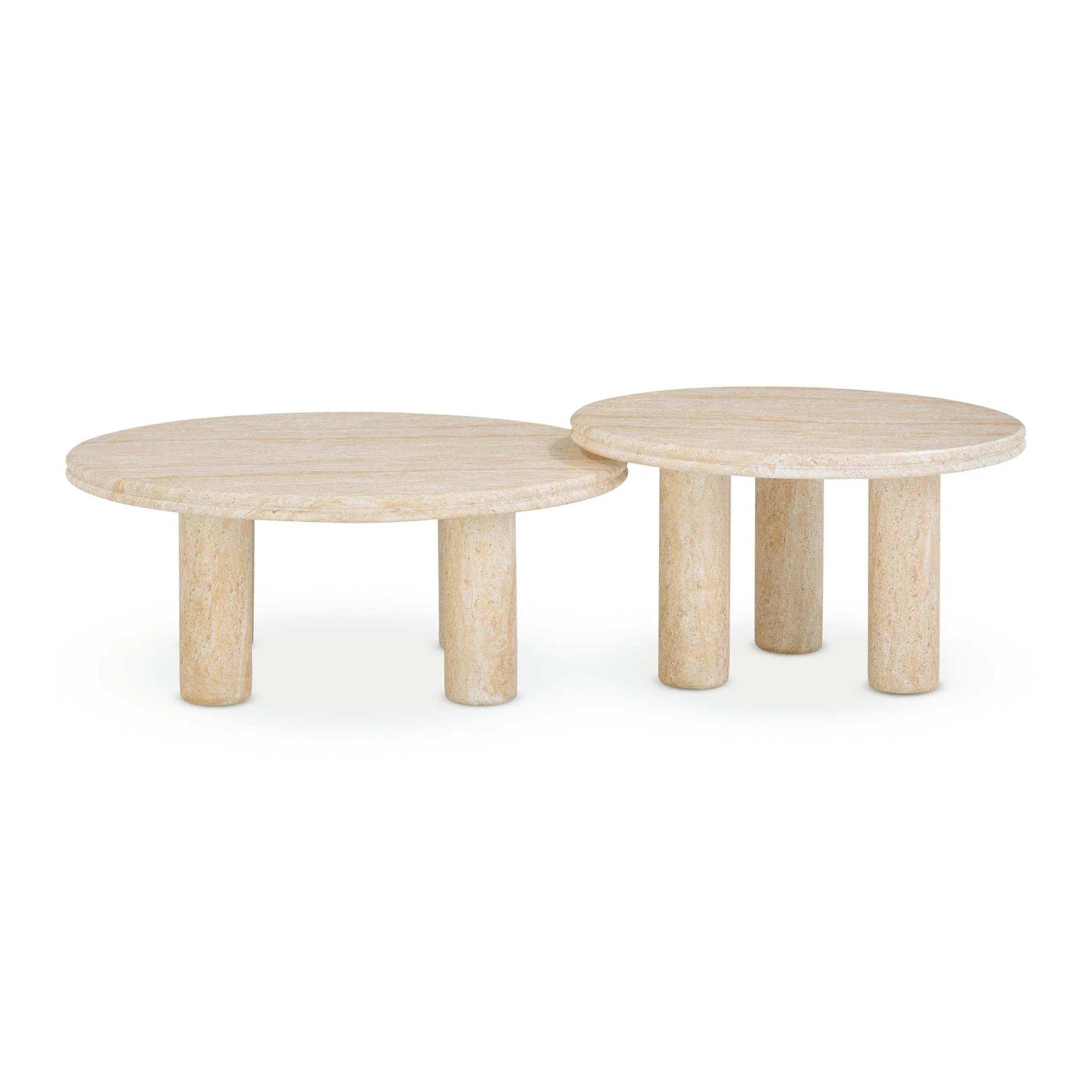 Amora Faux Travertine Indoor/Outdoor Nesting Accent Tables - Image 3