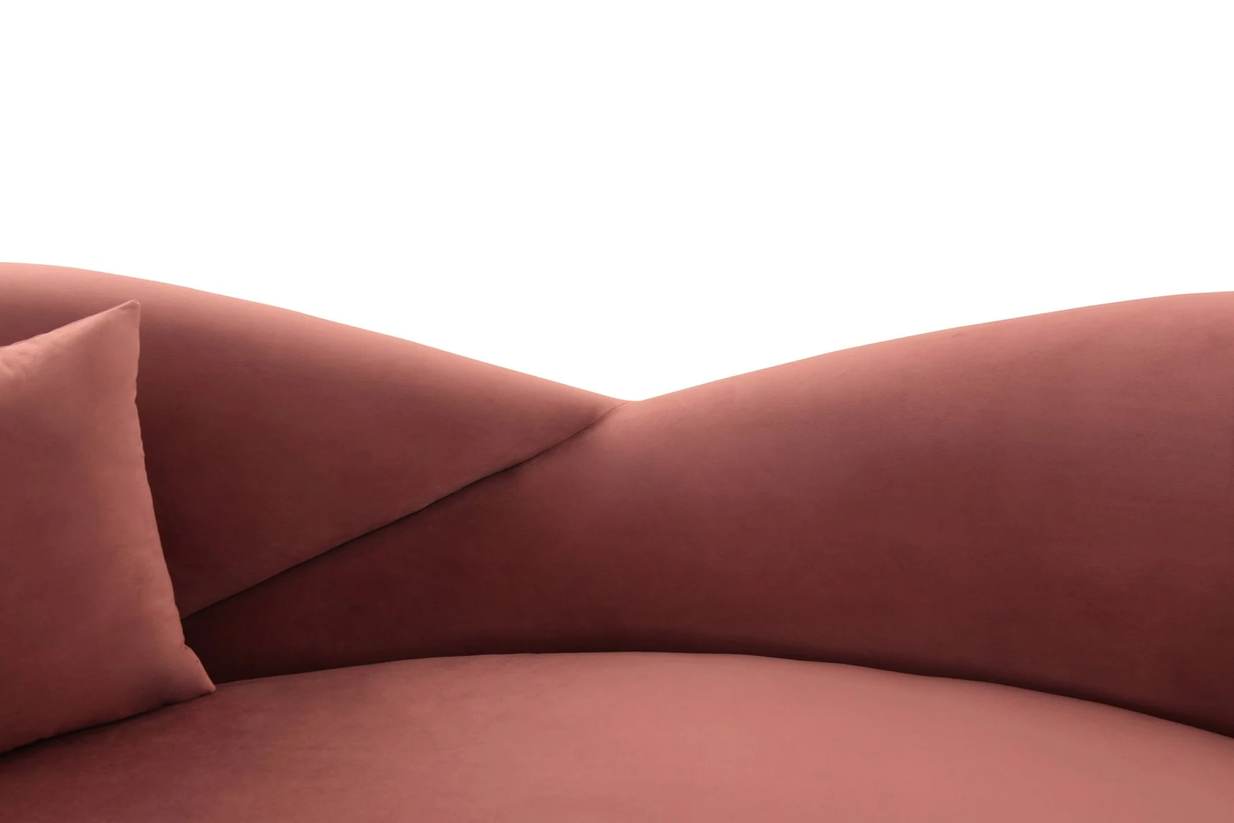 Anabella Blush Fabric Upholstered Sofa with Brushed Gold Legs - Image 6