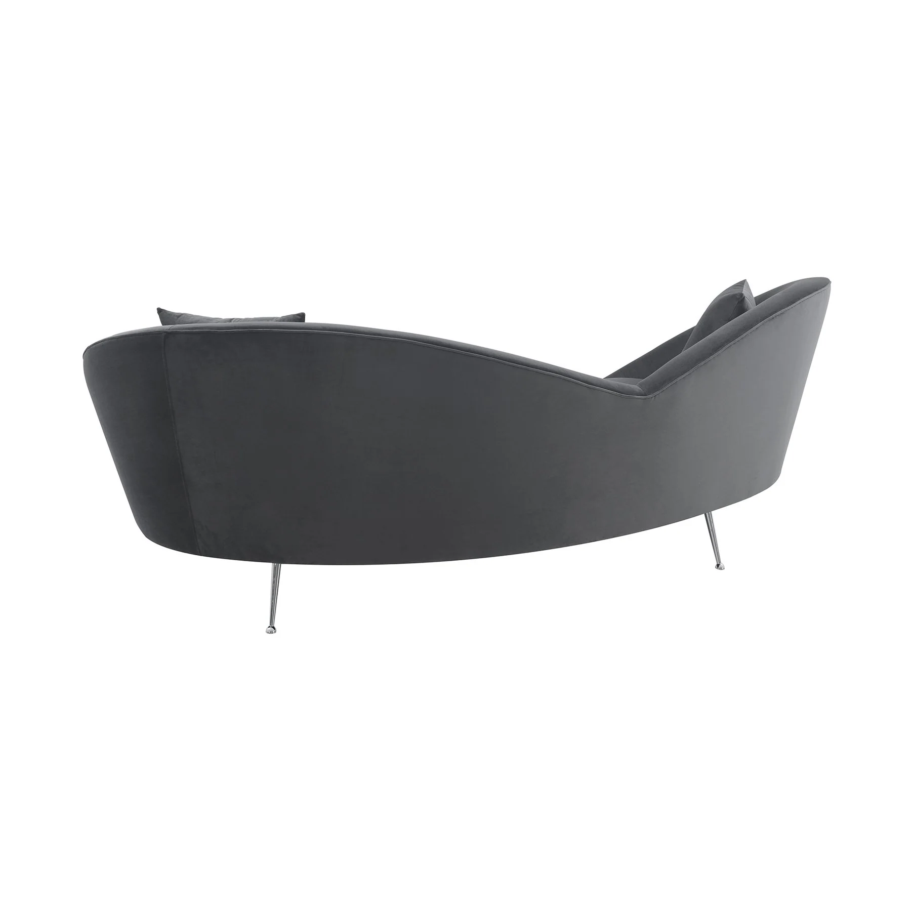 Anabella Gray Fabric Upholstered Sofa with Silver Legs - Image 3
