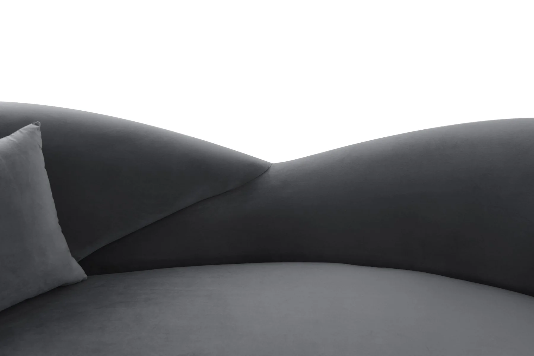 Anabella Gray Fabric Upholstered Sofa with Silver Legs - Image 6