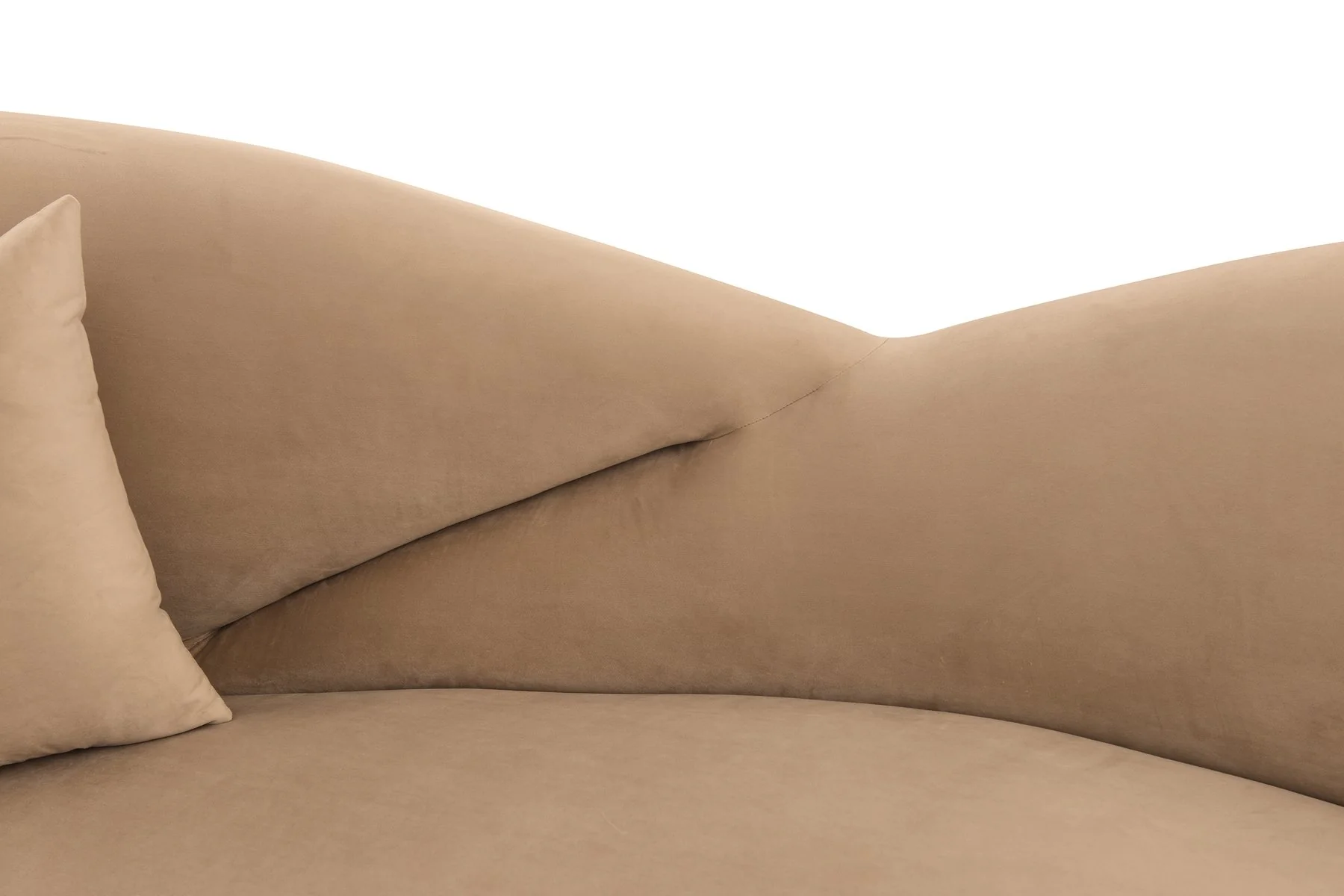 Anabella Natural Fabric Upholstered Sofa with Brushed Gold Legs - Image 6