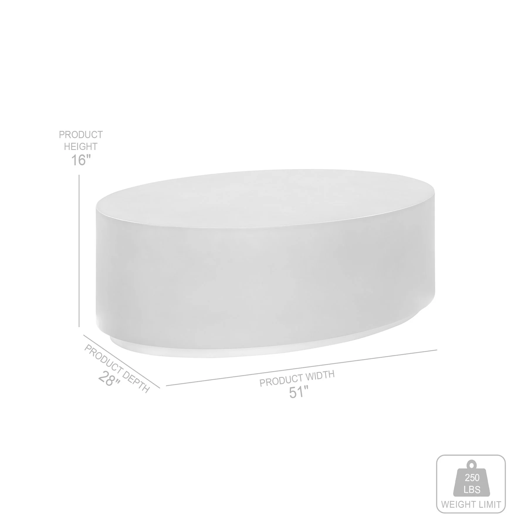 Anais Concrete and Brass Oval Coffee Table - Image 5