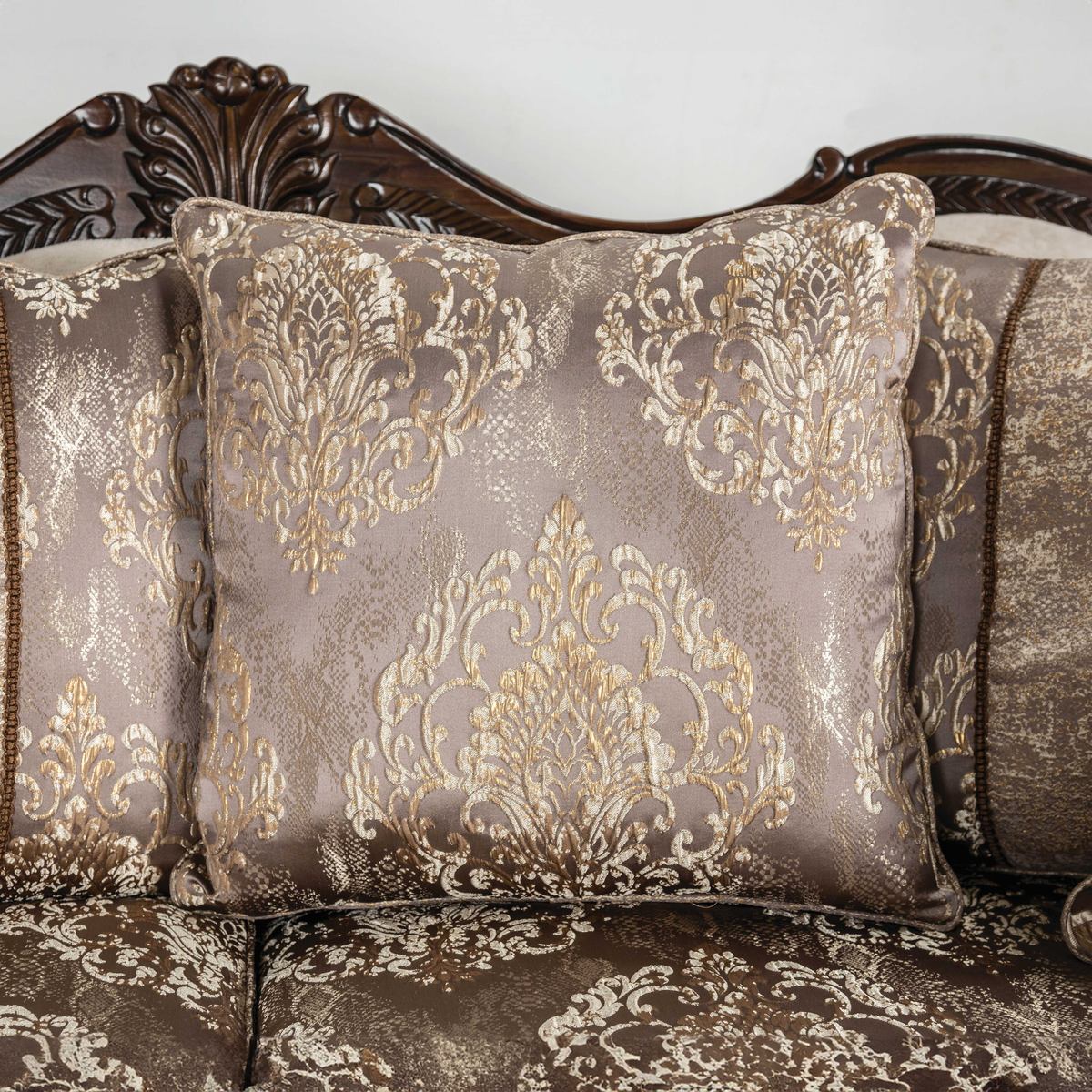 Andalusia Loveseat, Light Brown/Dark Cherry - Image 6