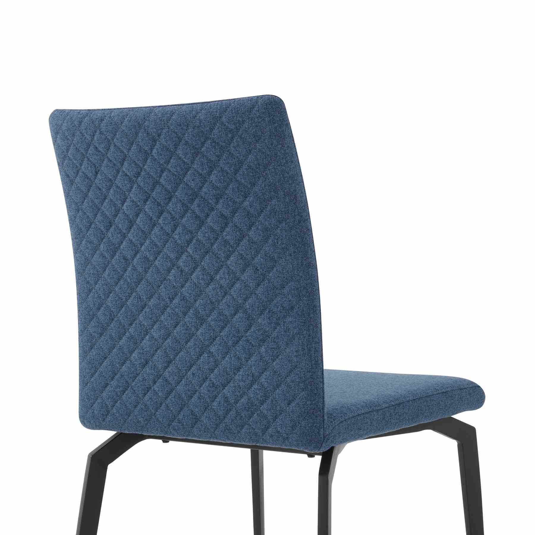 Andes and Lyon Blue Fabric 7 Piece Rectangular Dining Set - Image 6
