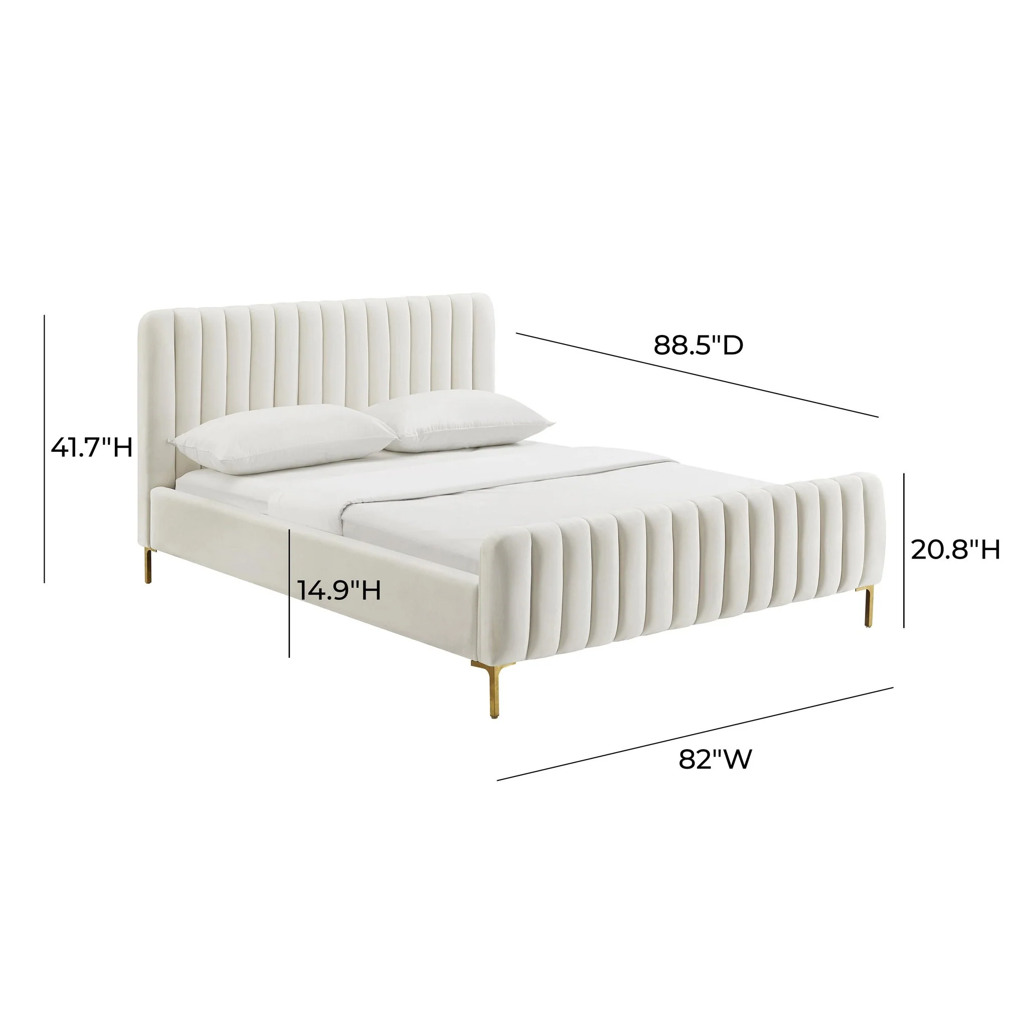 Angela Cream Bed in King - Image 6