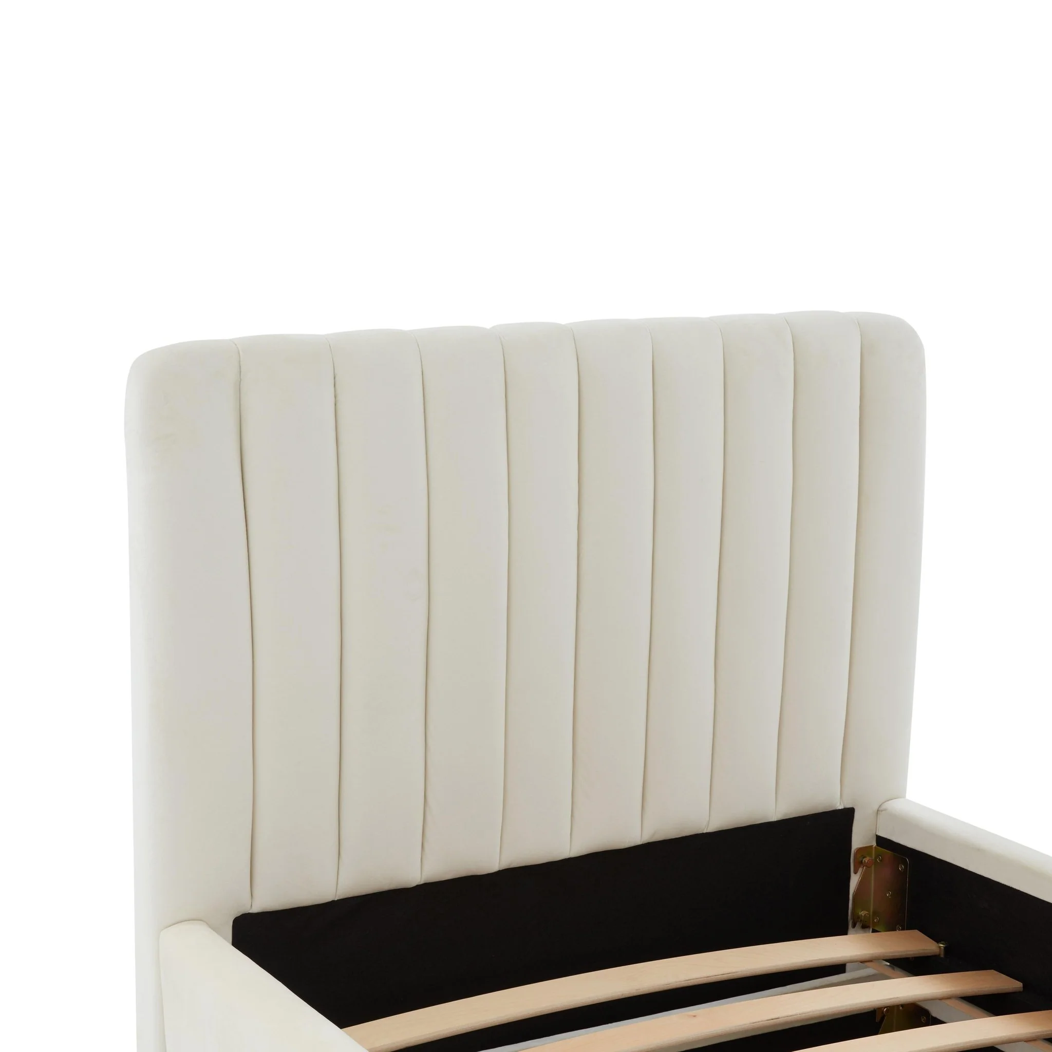 Angela Cream Velvet Trundle Bed in Twin - Image 7