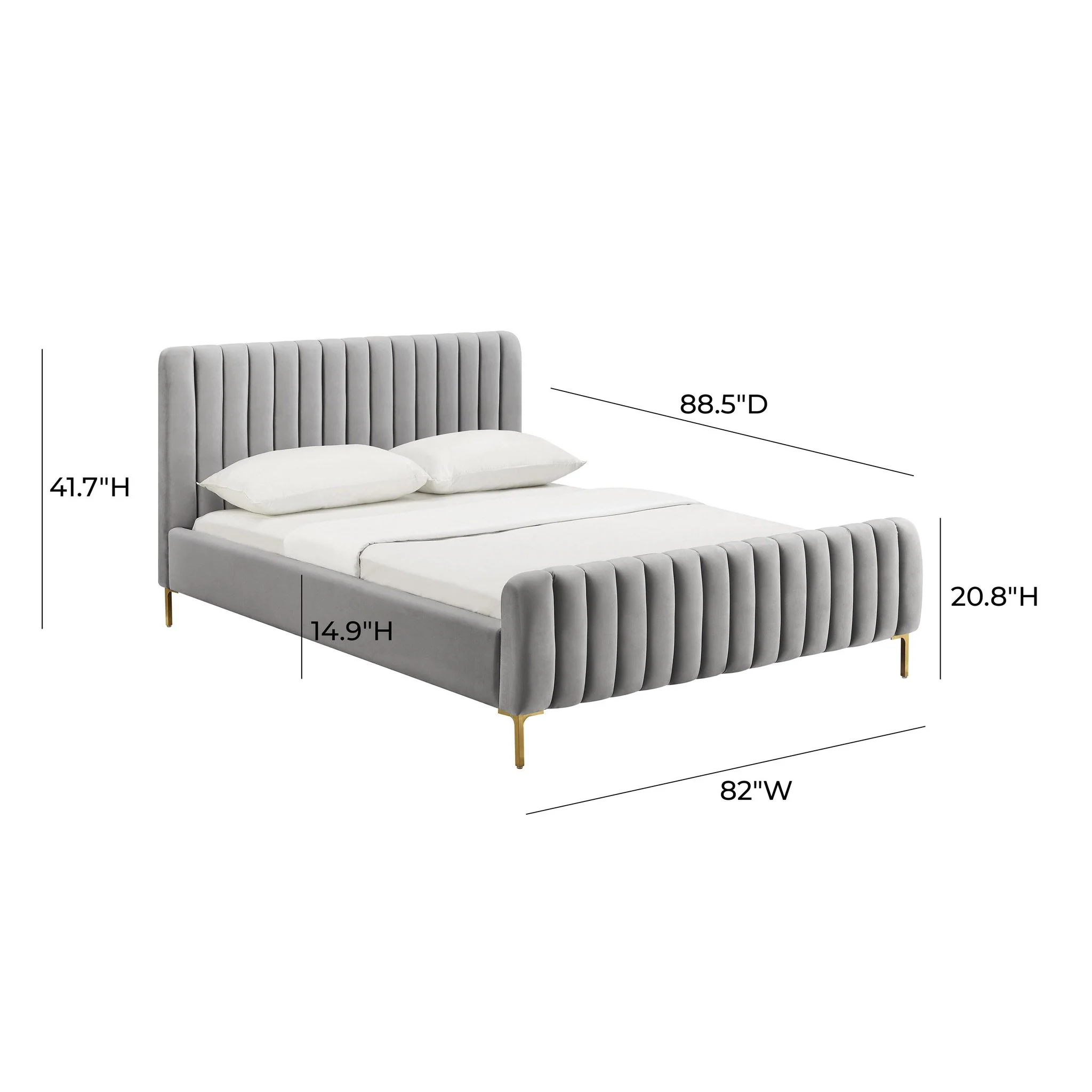 Angela Grey Bed in King - Image 6