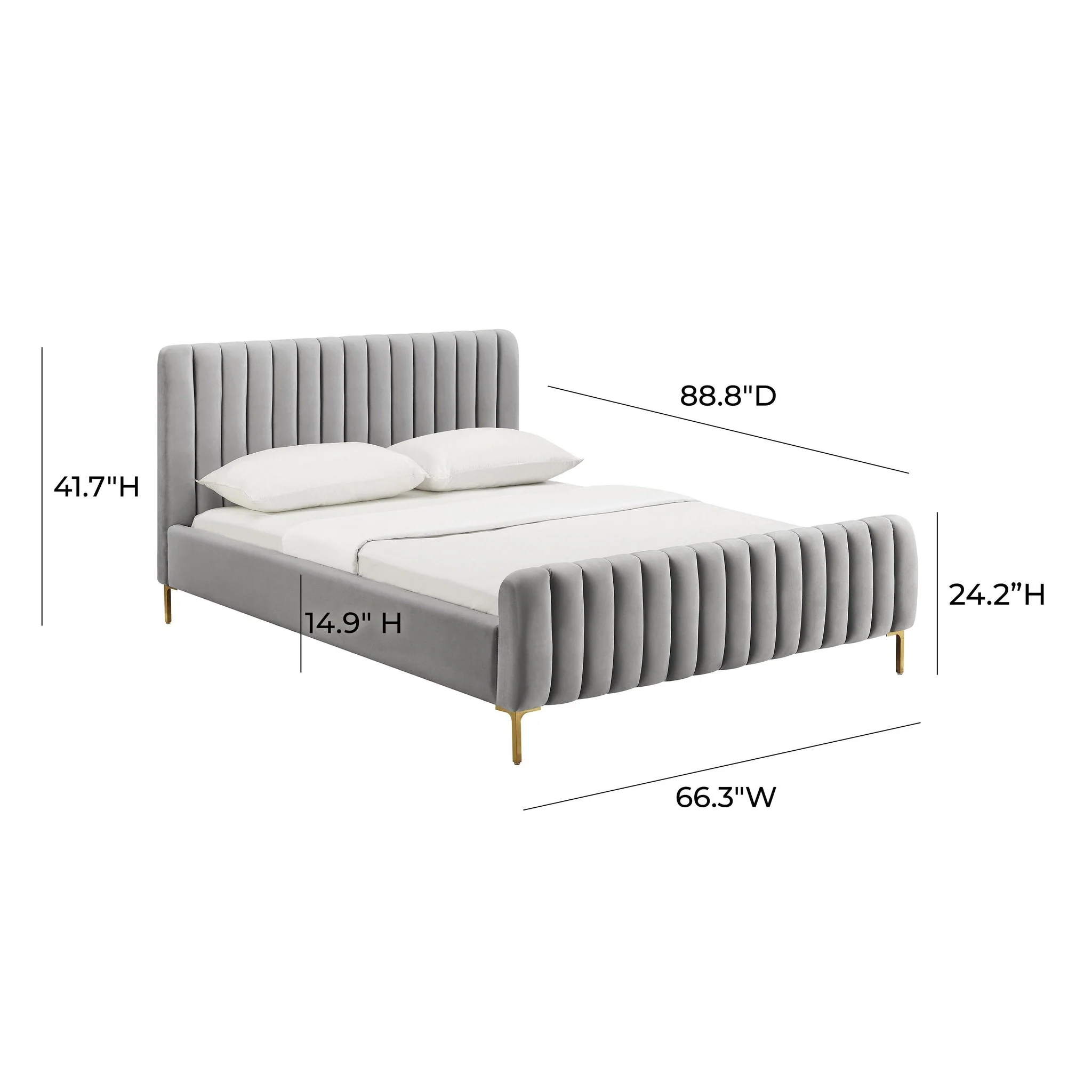 Angela Grey Bed in Queen - Image 6