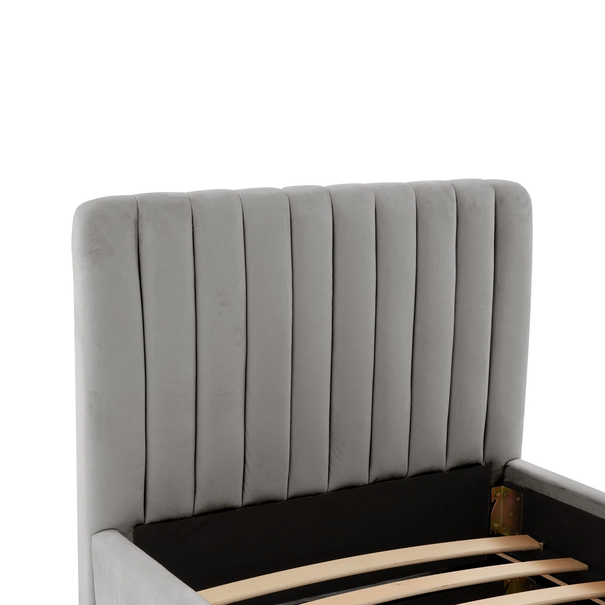 Angela Grey Velvet Trundle Bed in Twin - Image 7