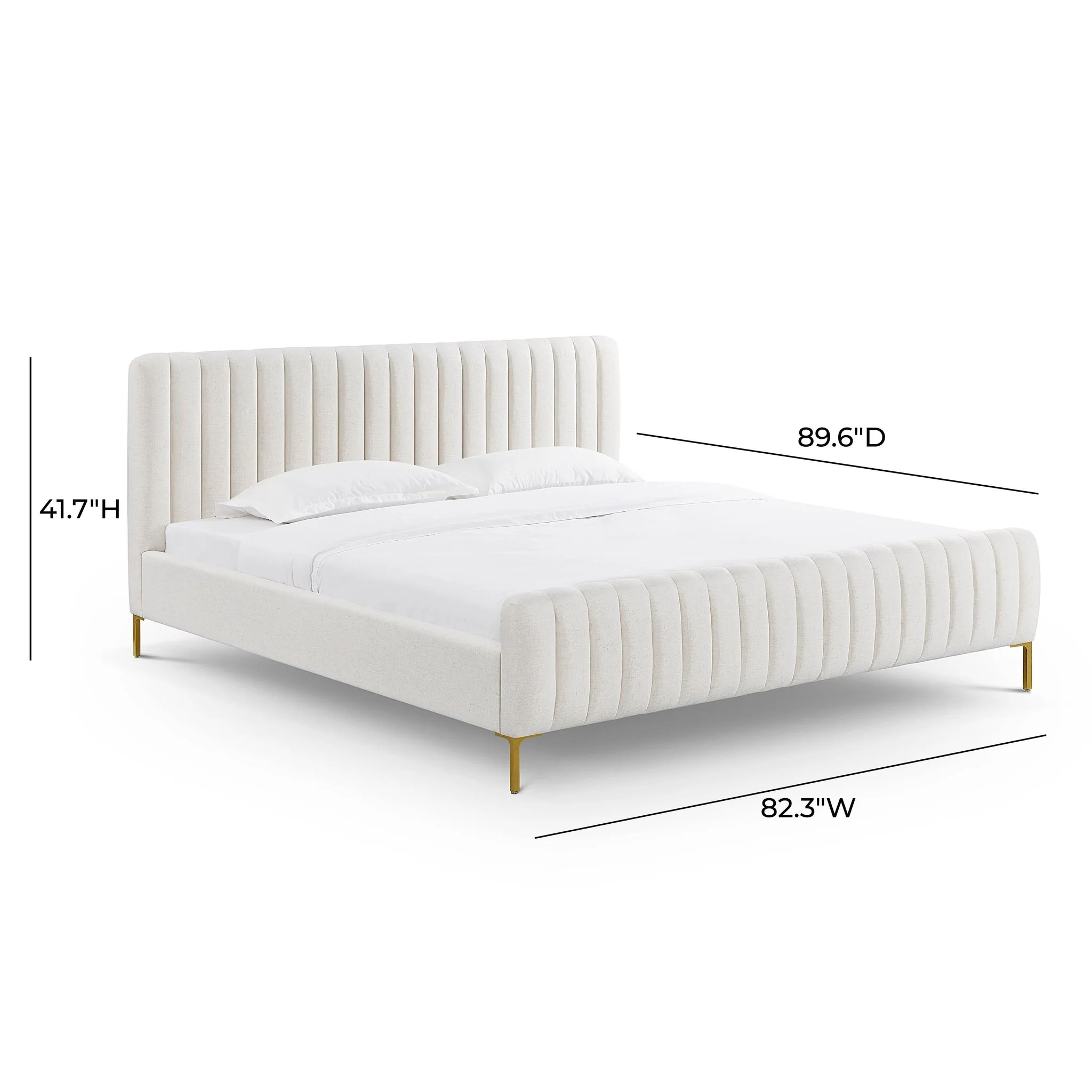 Angela Natural Upcycled Linen King Bed - Image 10