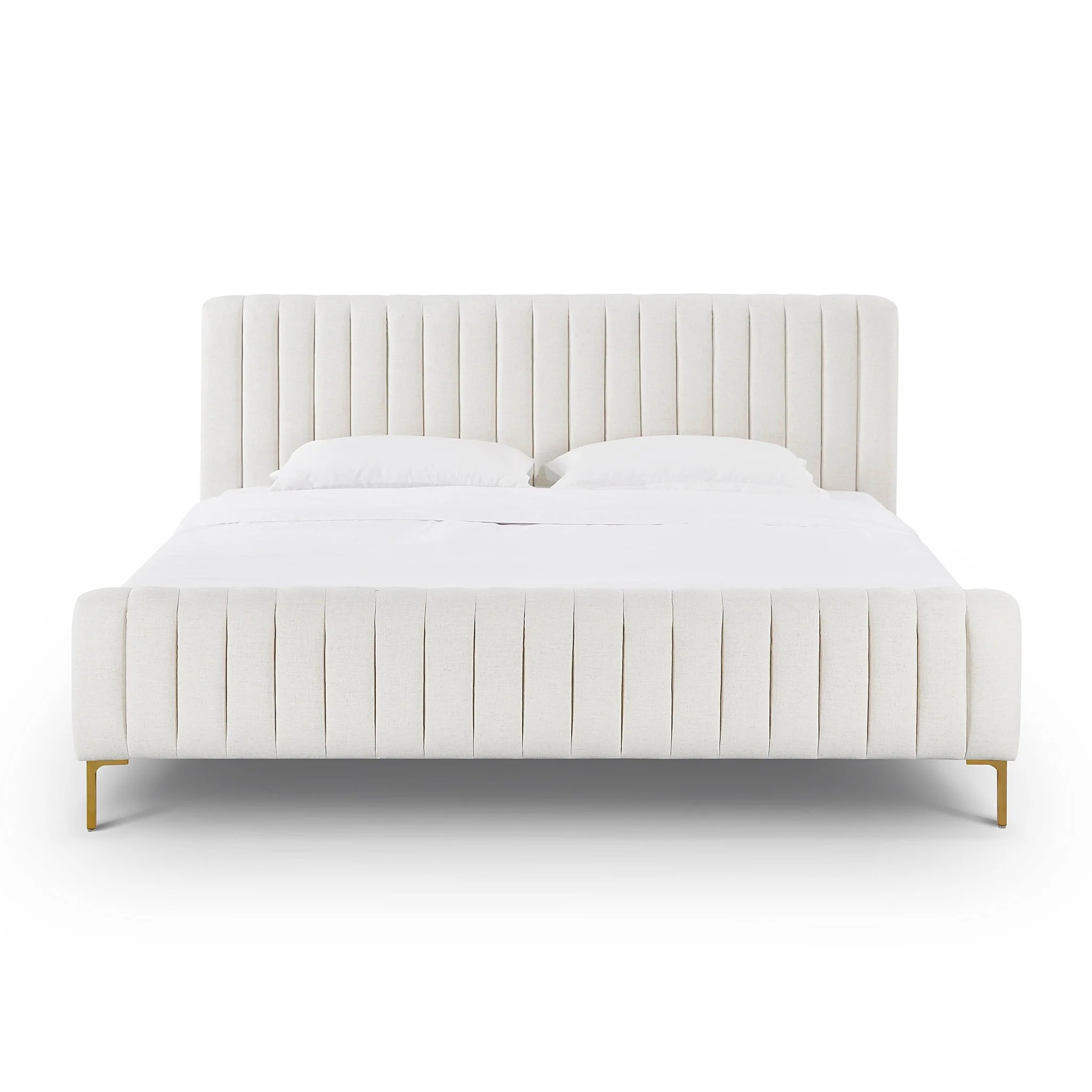 Angela Natural Upcycled Linen King Bed - Image 3