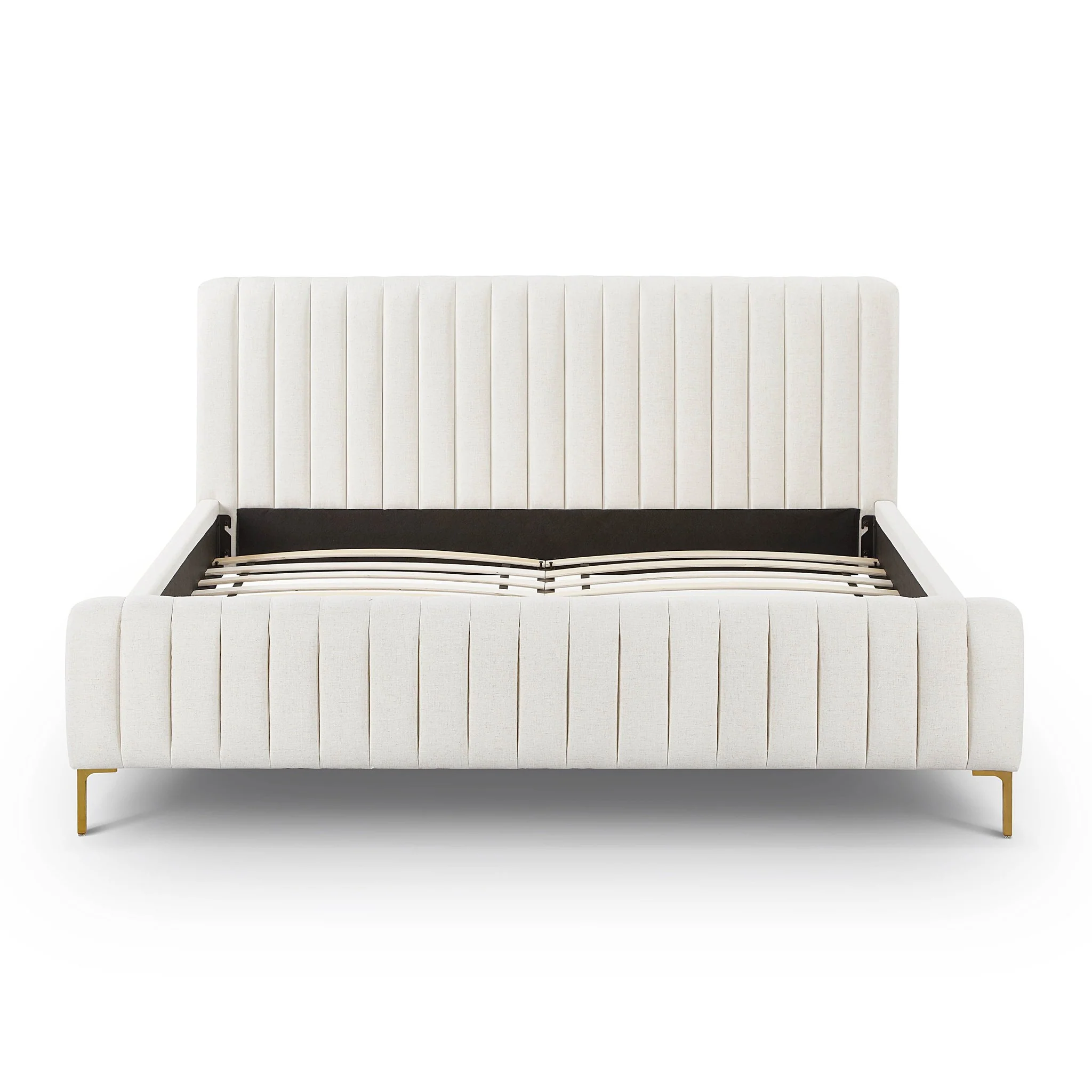 Angela Natural Upcycled Linen King Bed - Image 6