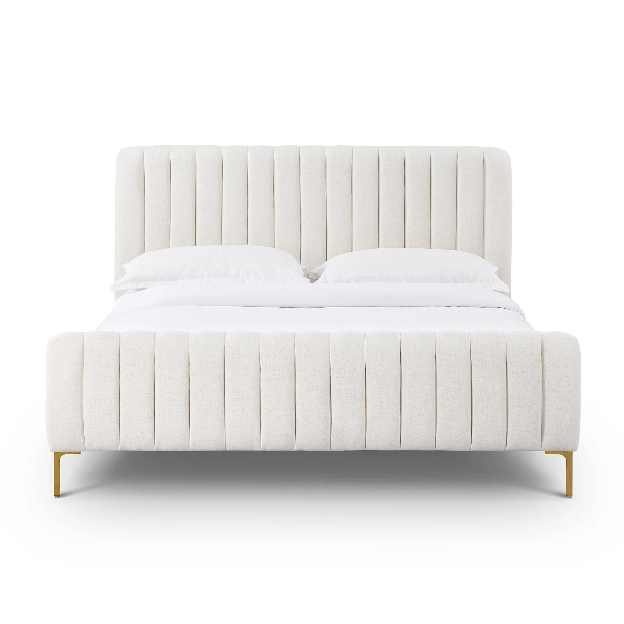 Angela Natural Upcycled Linen Queen Bed - Image 3