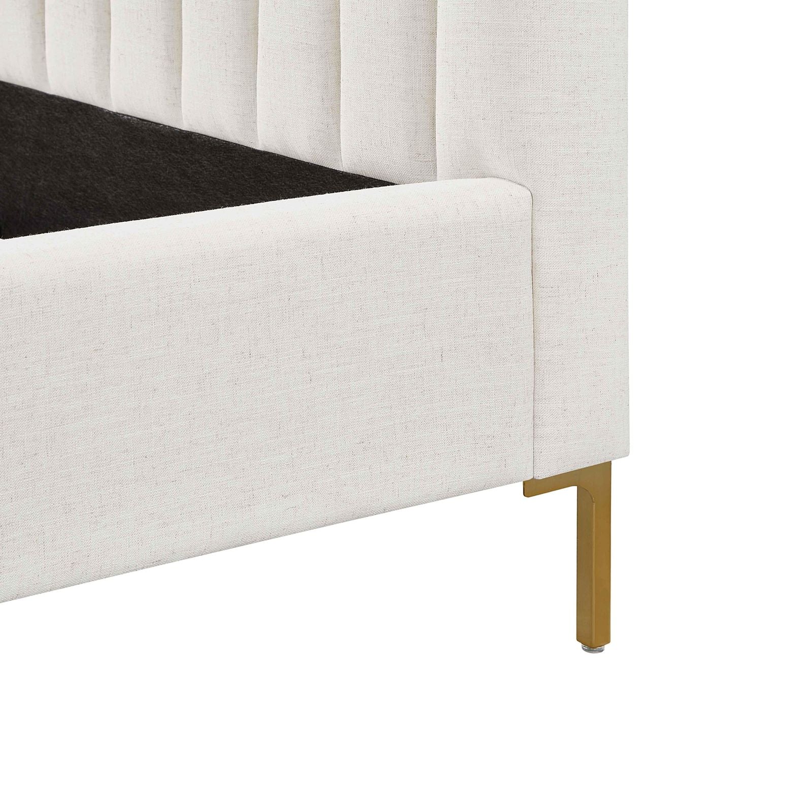 Angela Natural Upcycled Linen Queen Bed - Image 9