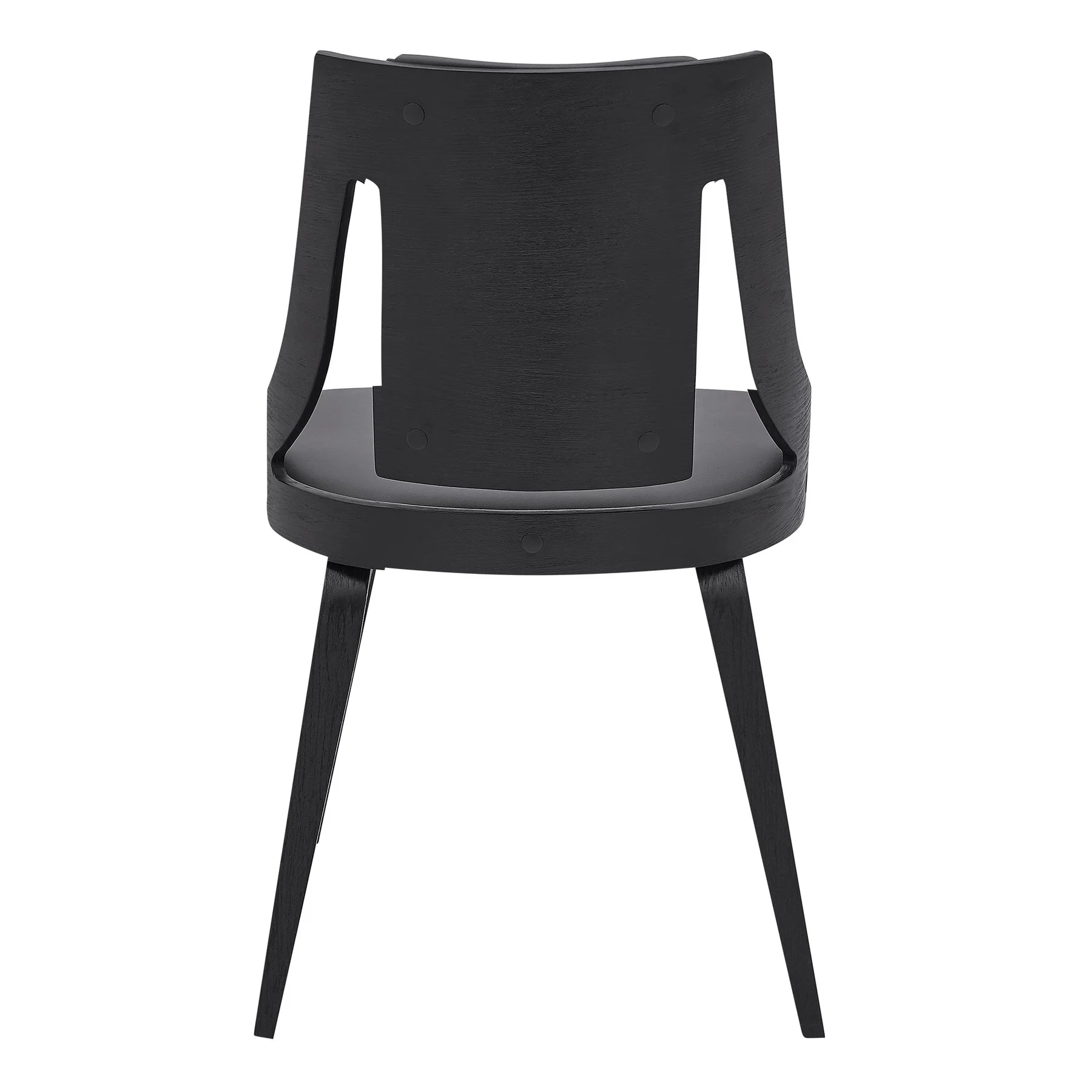 Aniston Gray Faux Leather and Black Wood Dining Chairs - Set of 2 - Image 5