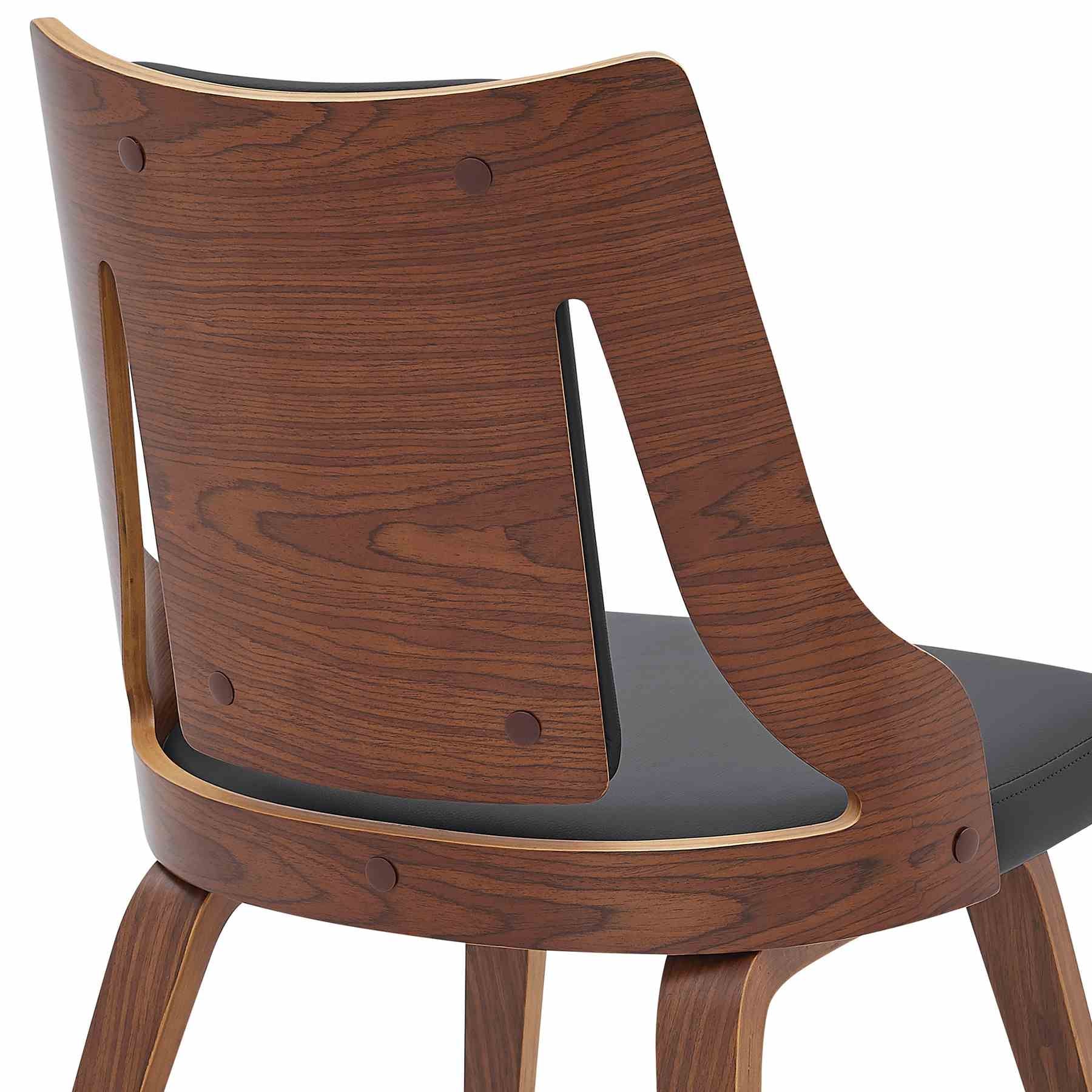 Aniston Gray Faux Leather and Walnut Wood Dining Chairs - Set of 2 - Image 7
