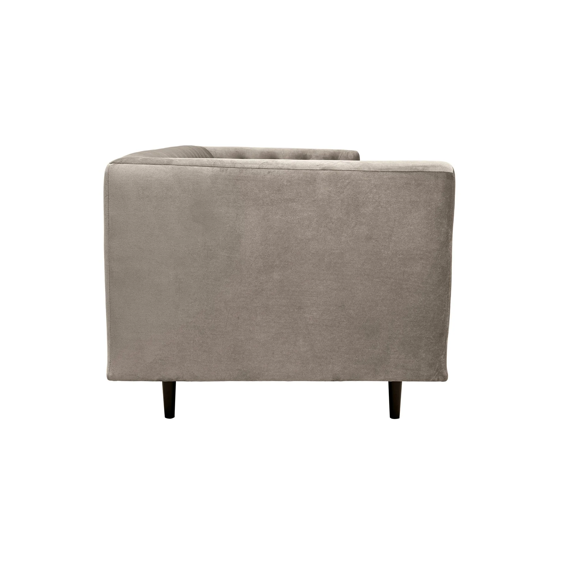 Annabelle 80" Fossil Gray Velvet Sofa with Black Wood Legs - Image 3