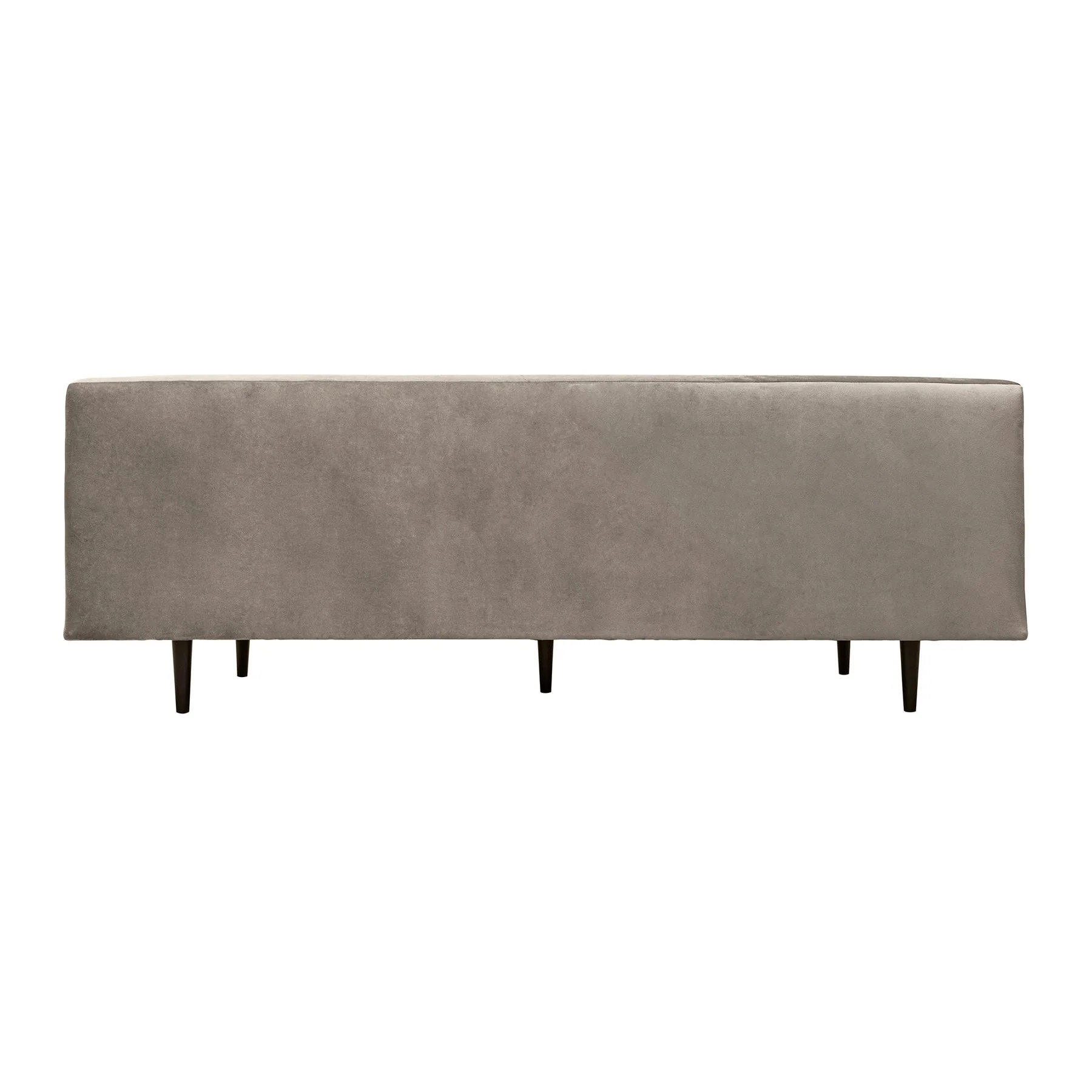 Annabelle 80" Fossil Gray Velvet Sofa with Black Wood Legs - Image 4
