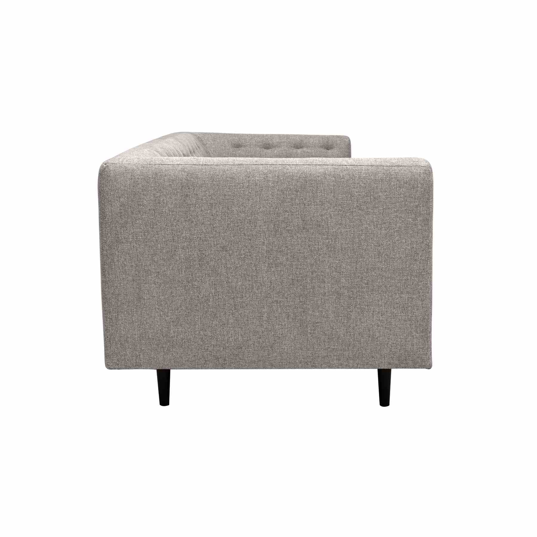 Annabelle 80" Gray Fabric Sofa with Black Wood Legs - Image 3