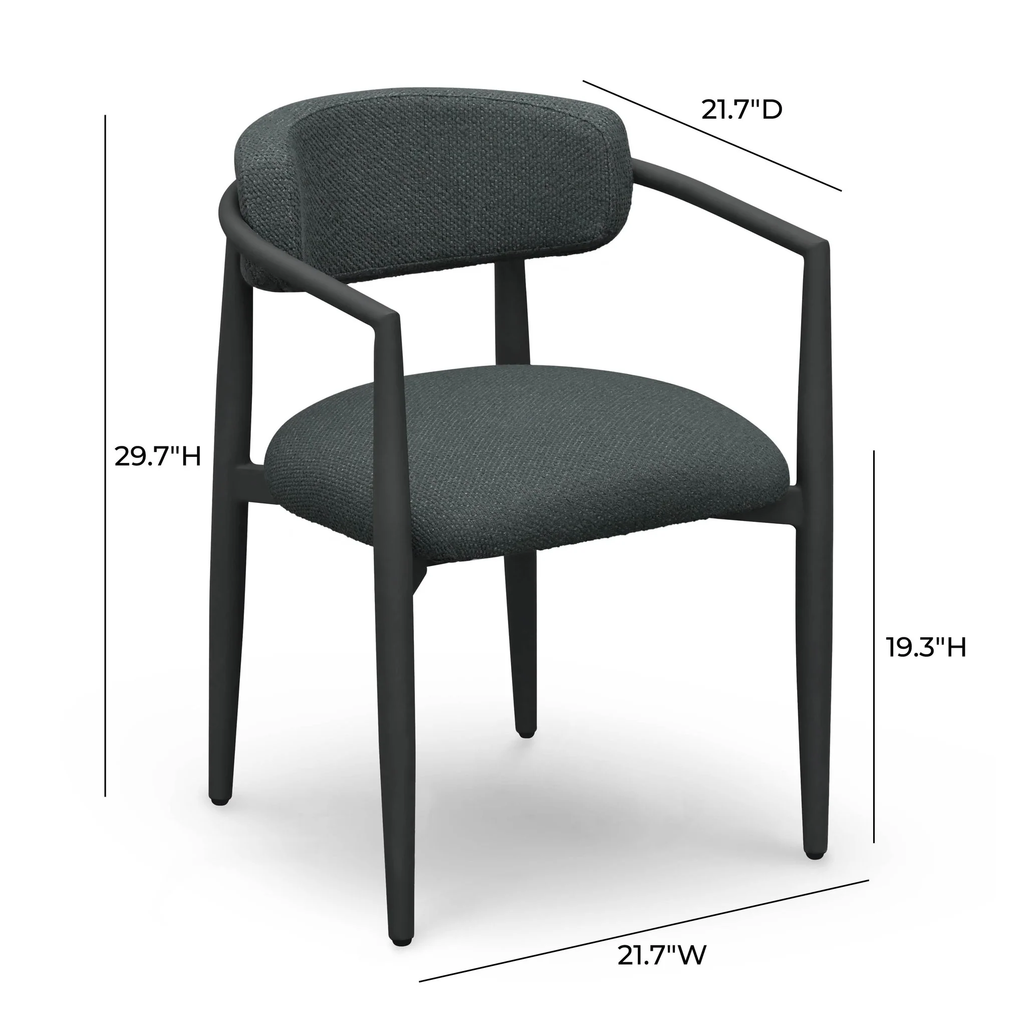 Annika Black Textured Outdoor Dining Arm Chair - Image 6