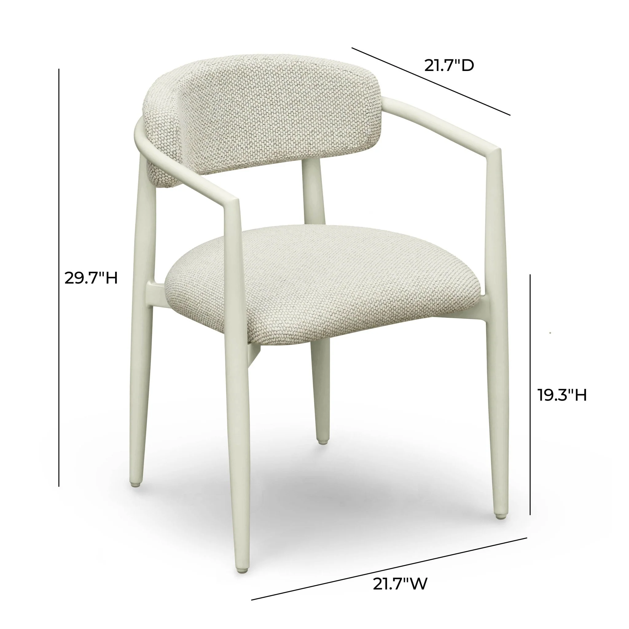 Annika Cream Textured Outdoor Dining Arm Chair - Image 6