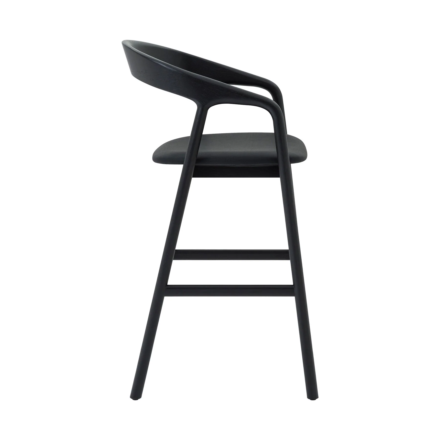 Apache Black Oak Wood and Faux Leather Counter Stool - Image 3