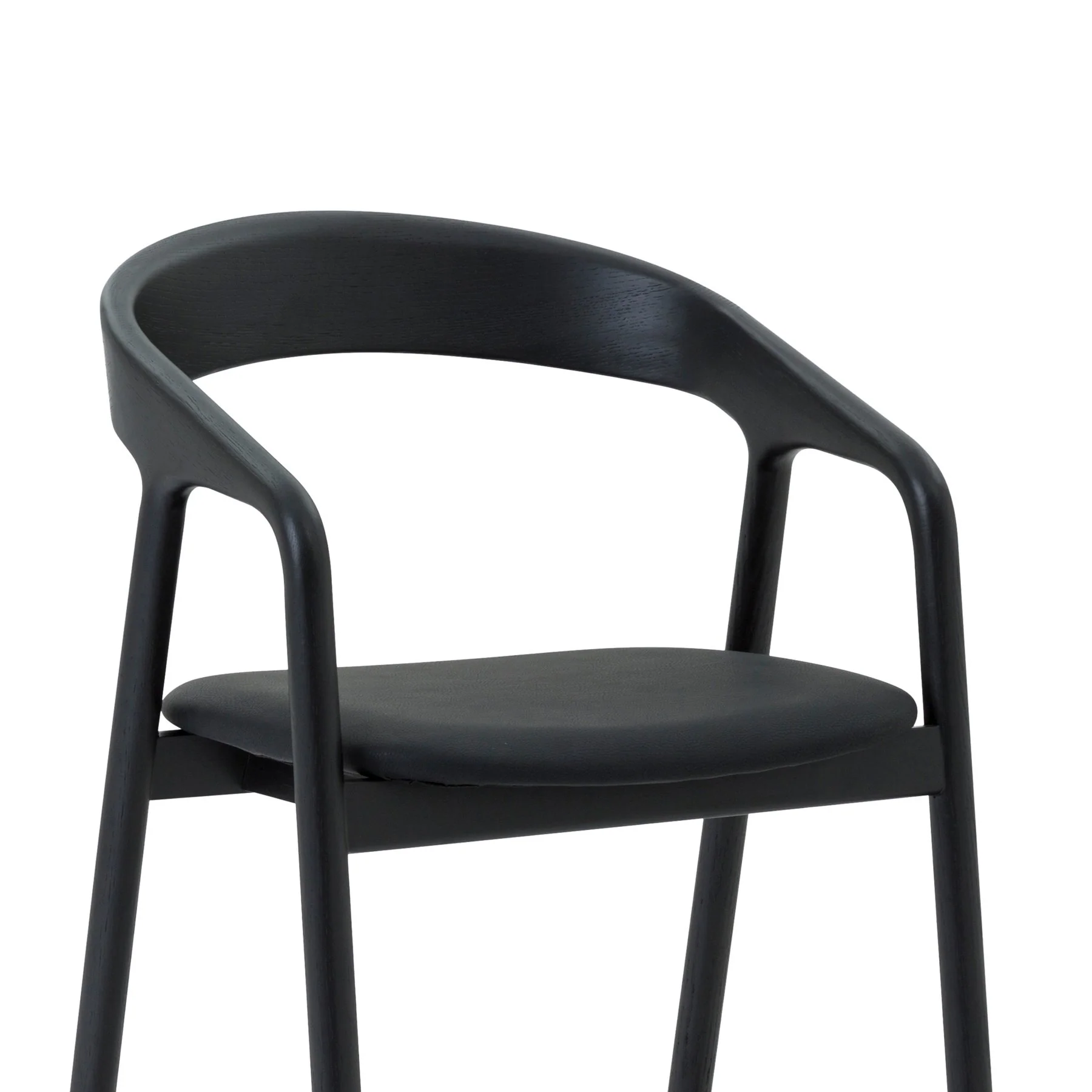 Apache Black Oak Wood and Faux Leather Counter Stool - Image 5