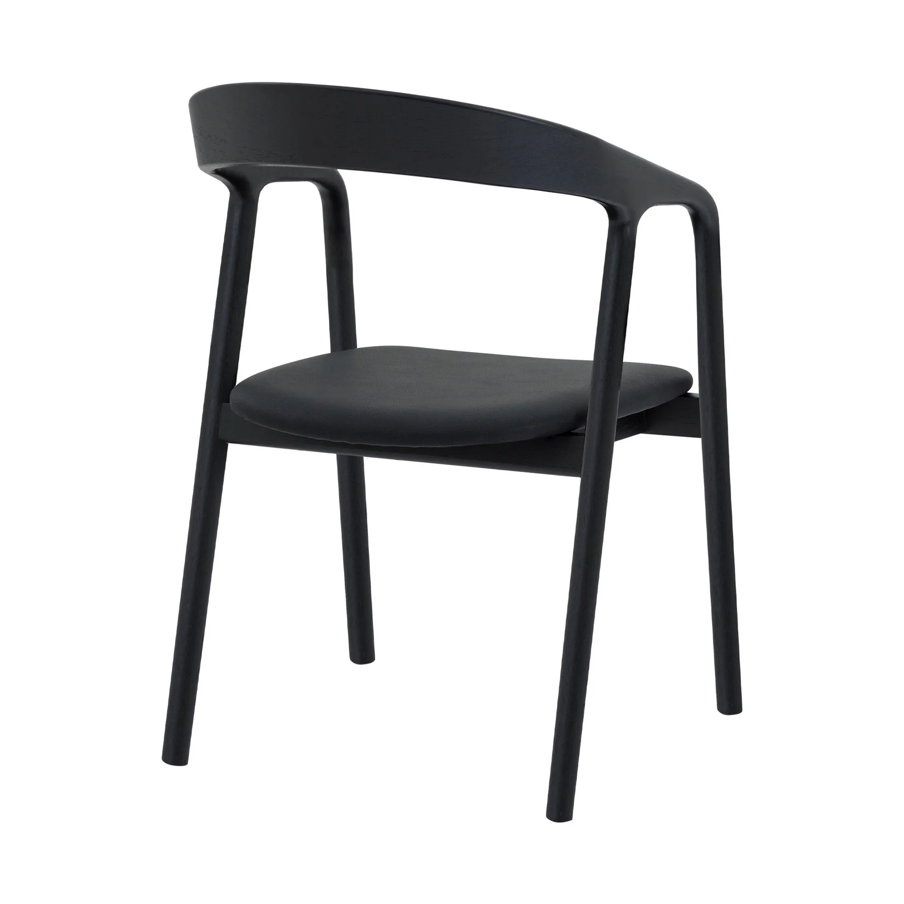 Apache Black Oak Wood and Faux Leather Dining Chair - Image 4