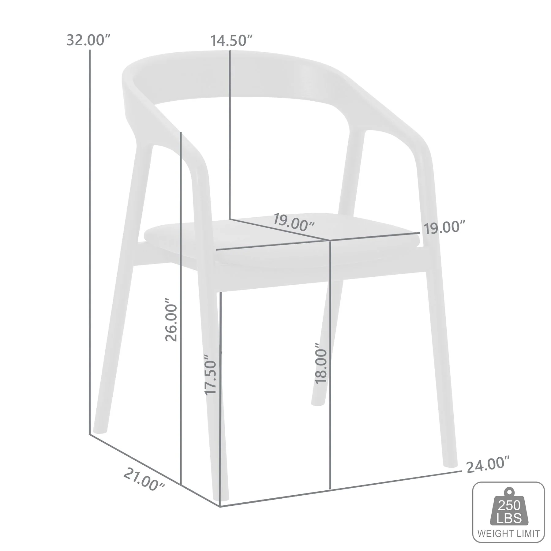 Apache Black Oak Wood and Faux Leather Dining Chair - Image 9
